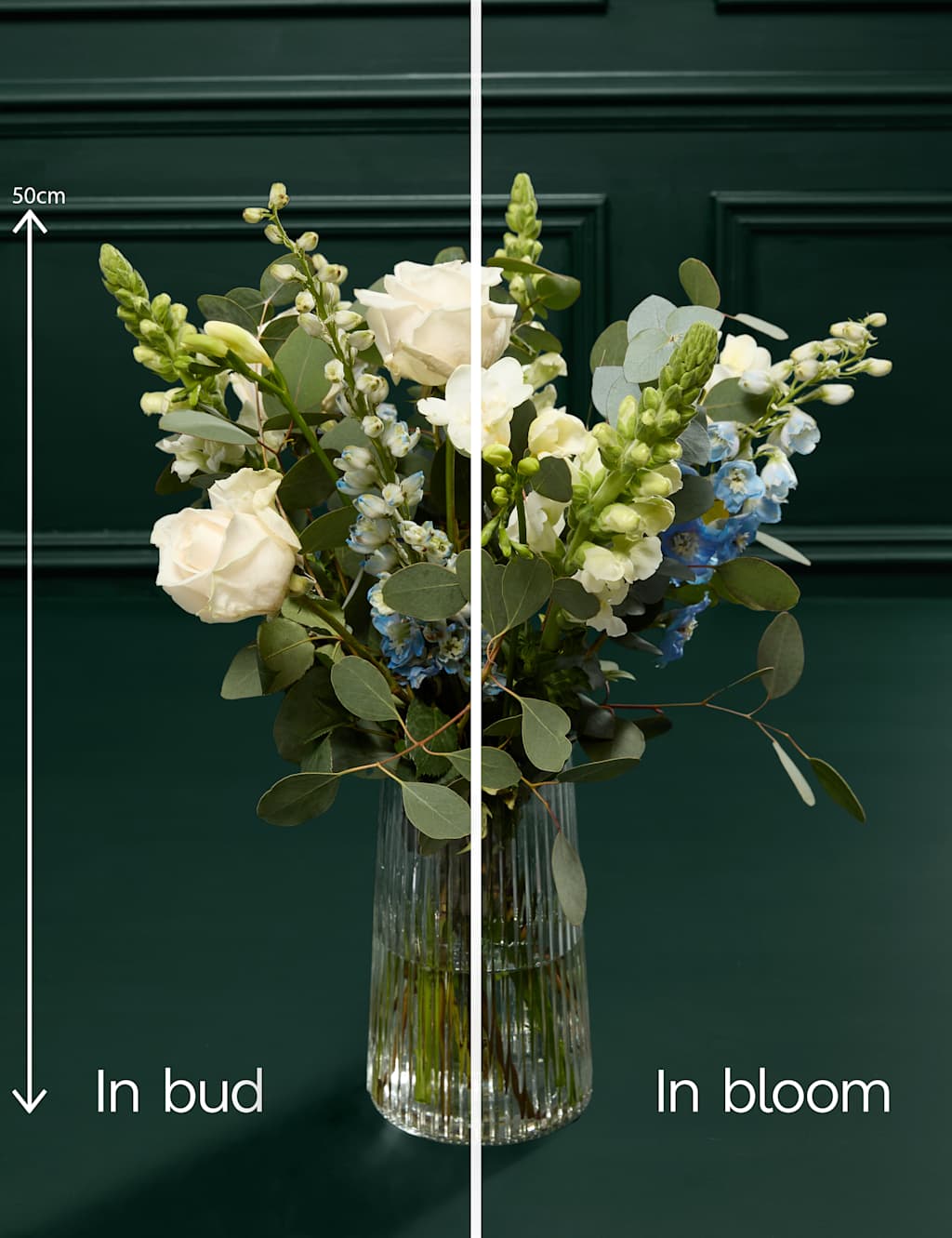 Cream Rose Delphinium & Freesia Bouquet with Vase 6 of 8