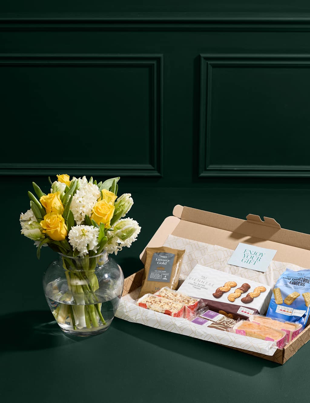 Easter Rose, Tulip & Hyacinth Bouquet with Afternoon Tea Gift 1 of 5