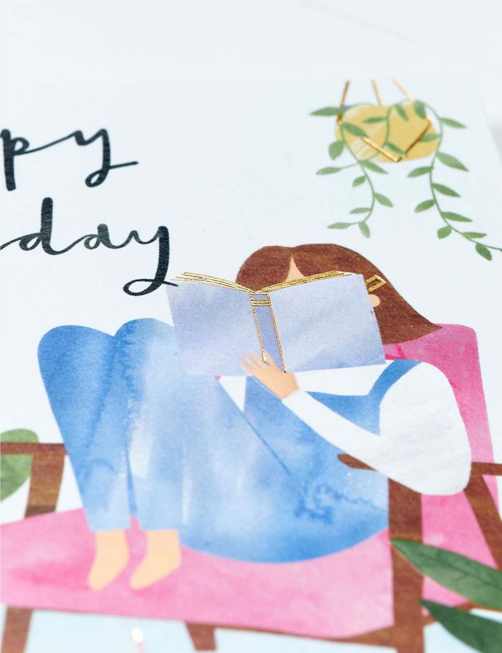 Reading Chair Contemporary Birthday Card 2 of 2