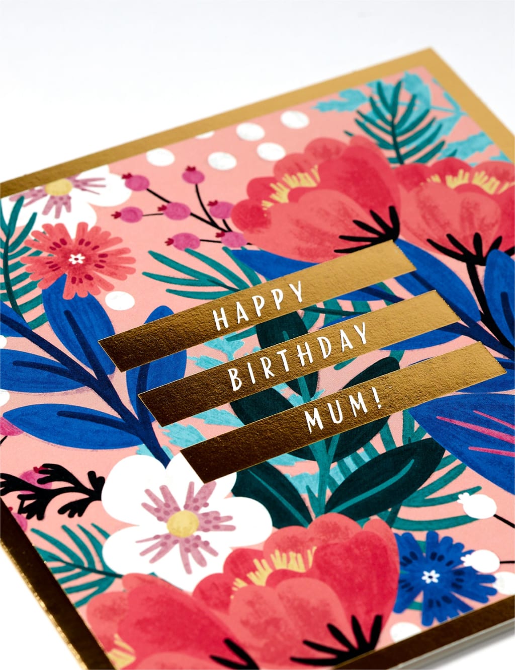 Floral Gold Foil Birthday Card For Mum 2 of 2