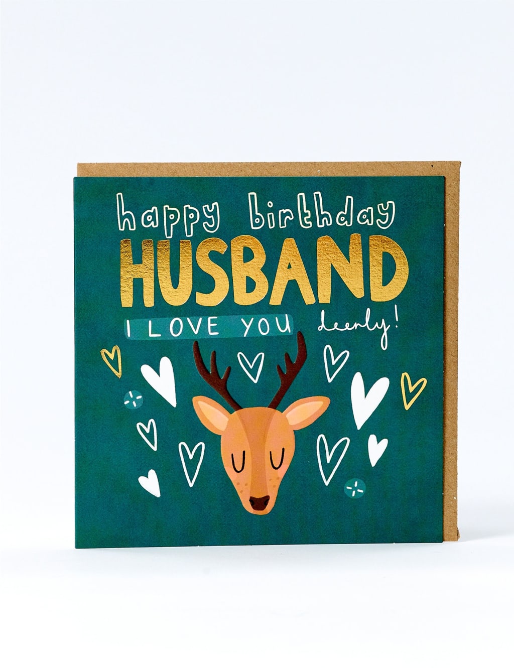 Husband Love You Deerly Birthday Card 1 of 1