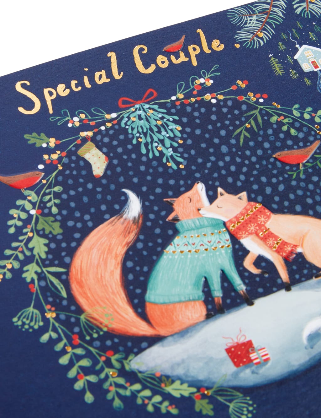 Special Couple Foxes Christmas Card 2 of 2