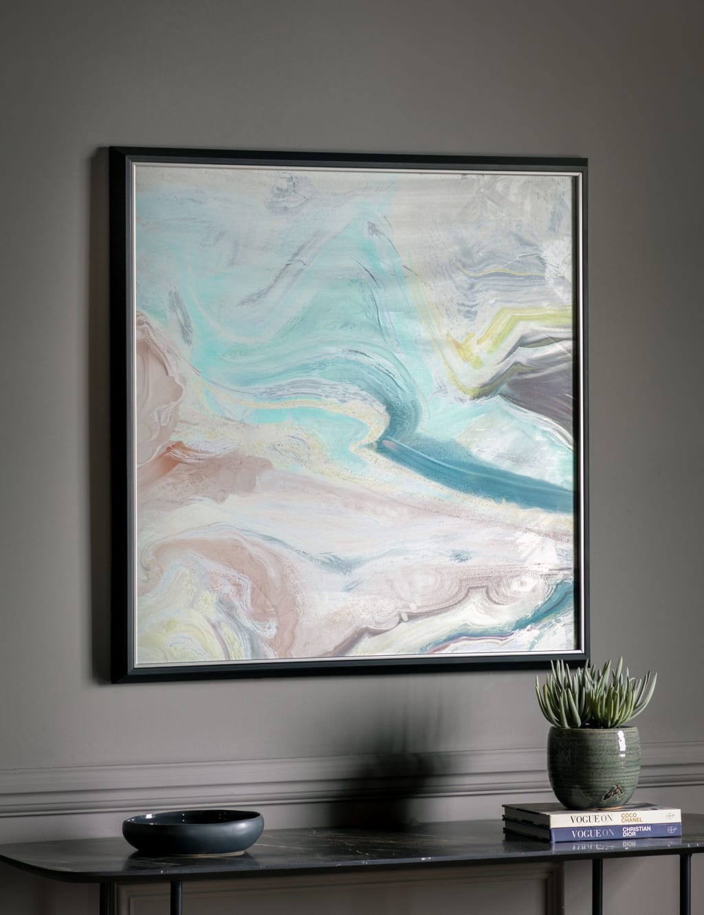 Crystal Fluid Abstract Square Framed Art 2 of 3
