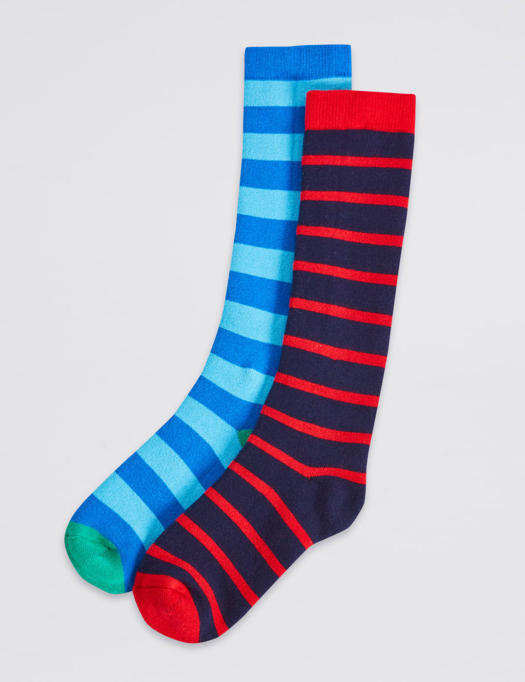 2 Pairs of Striped Welly Socks with Freshfeet™ (2-14 Years) 1 of 2