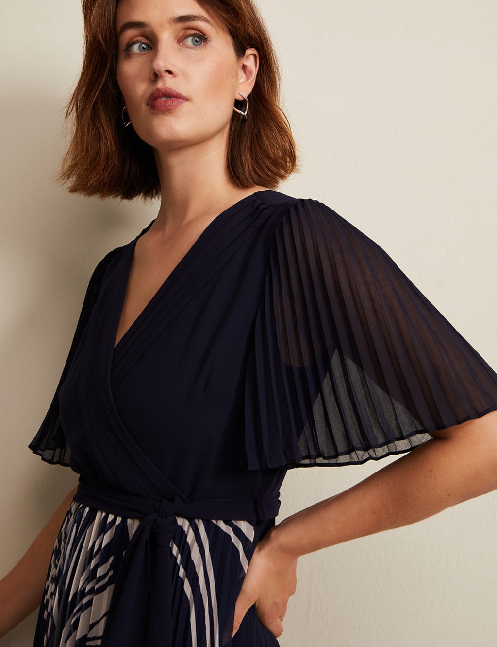 Floral V-Neck Angel Sleeve Maxi Wrap Dress 5 of 6