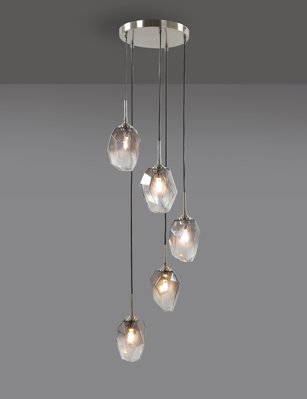 Smoked Glass Multi-Light Cluster Light 8 of 8