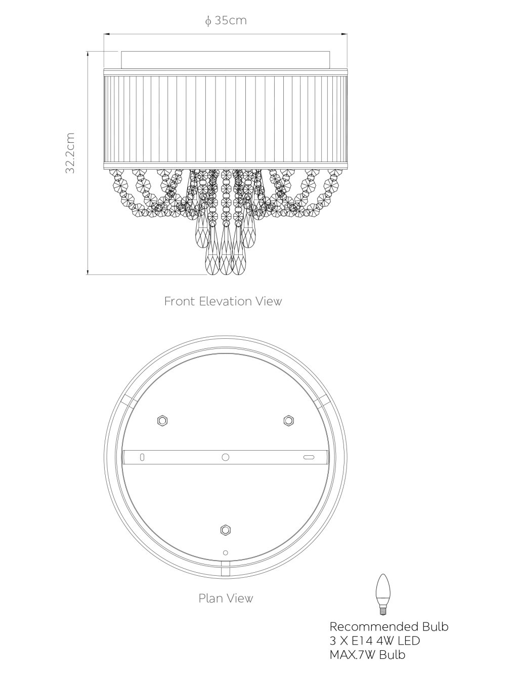 Arianne Flush Ceiling Light 6 of 7