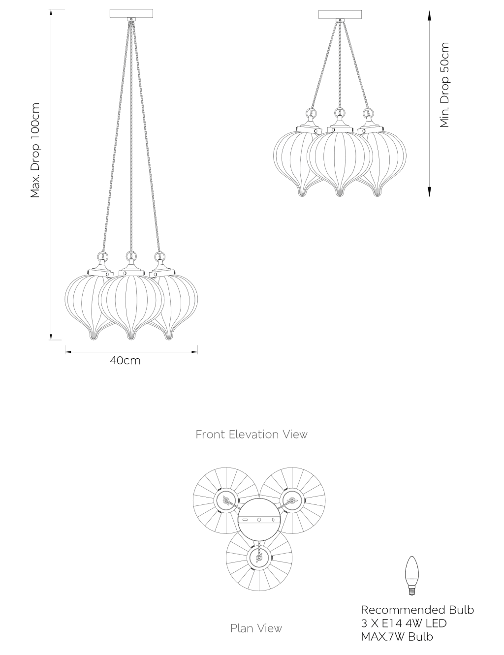 Glass Multi-light Cluster Pendant Light 6 of 7
