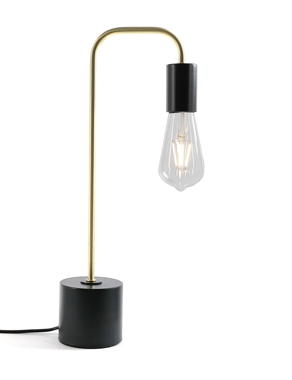 Exposed Bulb Curved Table Lamp 2 of 6