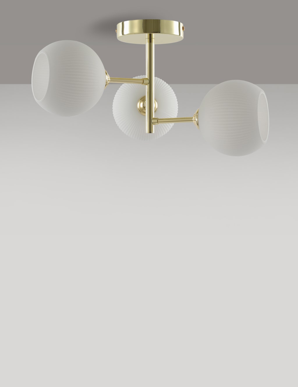 Ribbed Globe Flush Ceiling Light M S Collection M S IE