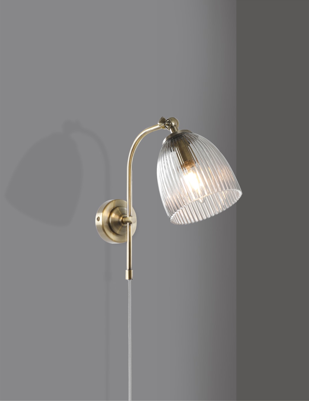 Ribbed Plug In Wall Light M S Collection M S IE