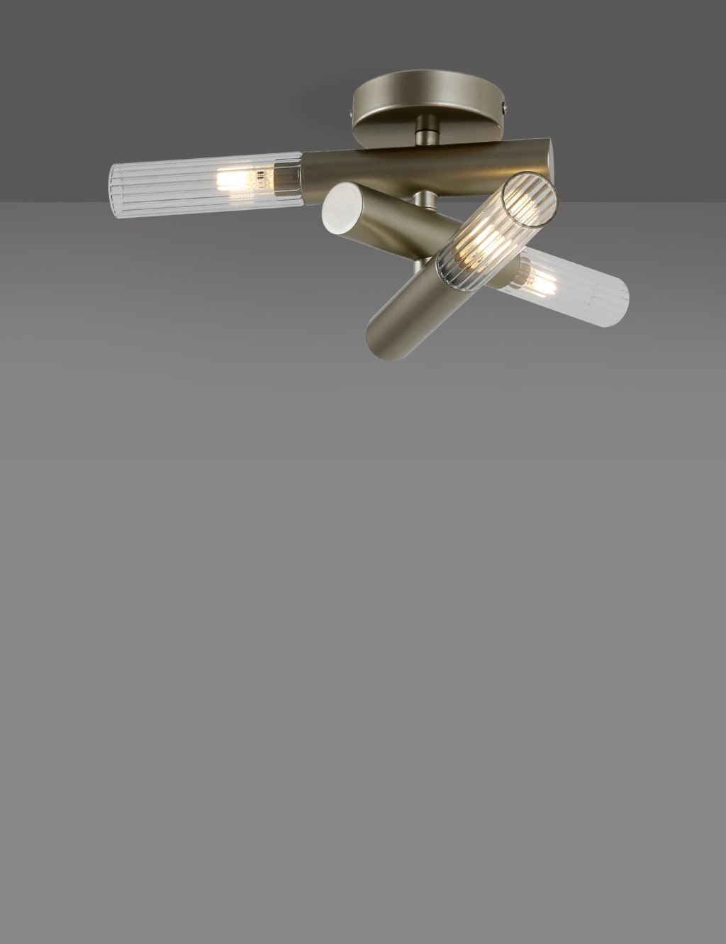 Ribbed Flush Ceiling Light 7 of 7