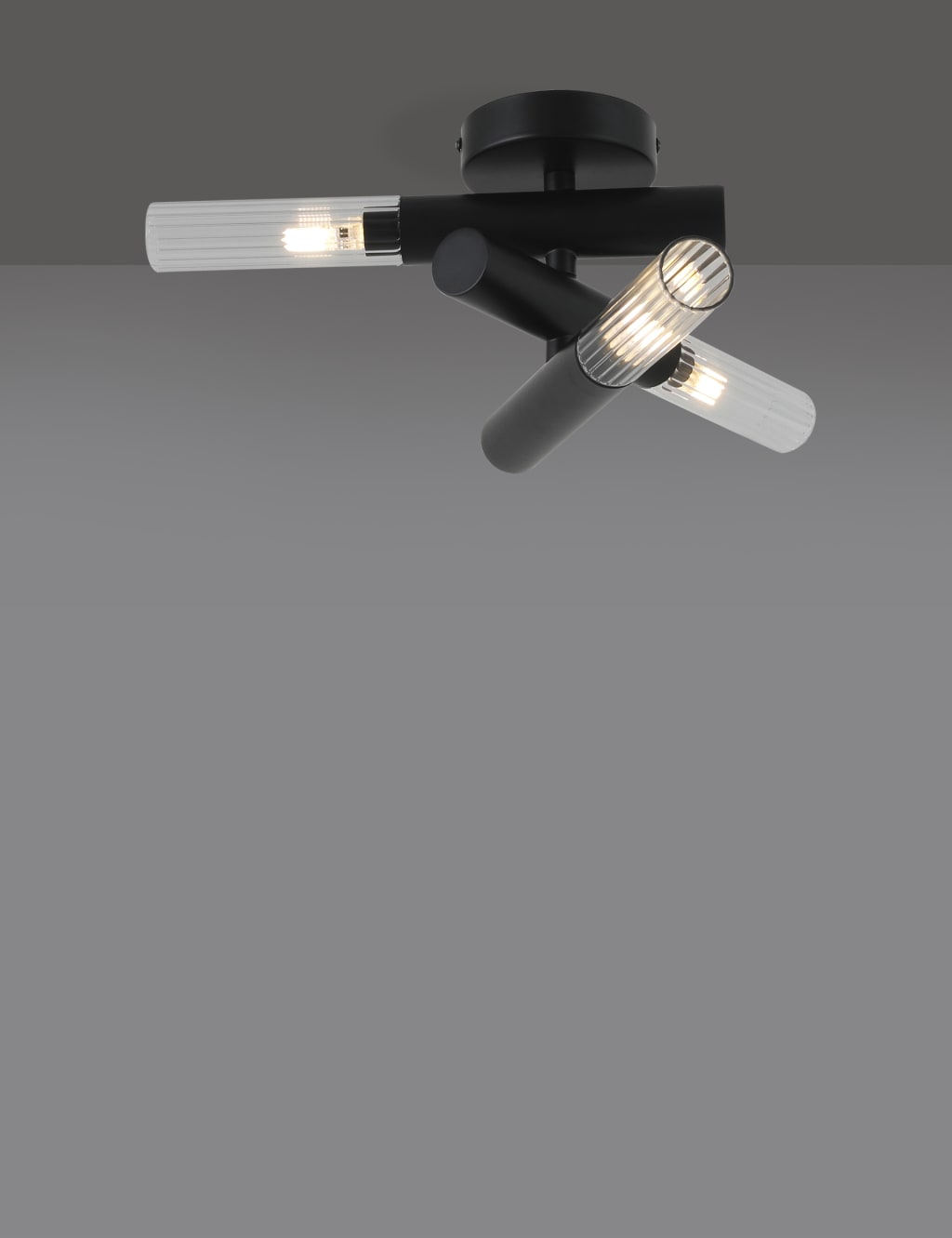 Ribbed Flush Ceiling Light 7 of 7