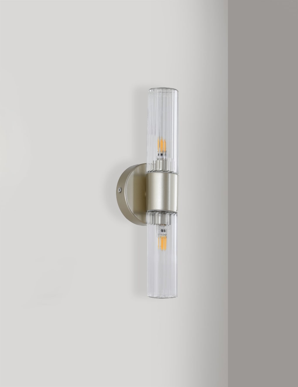 Glass Ribbed Wall Light 1 of 6