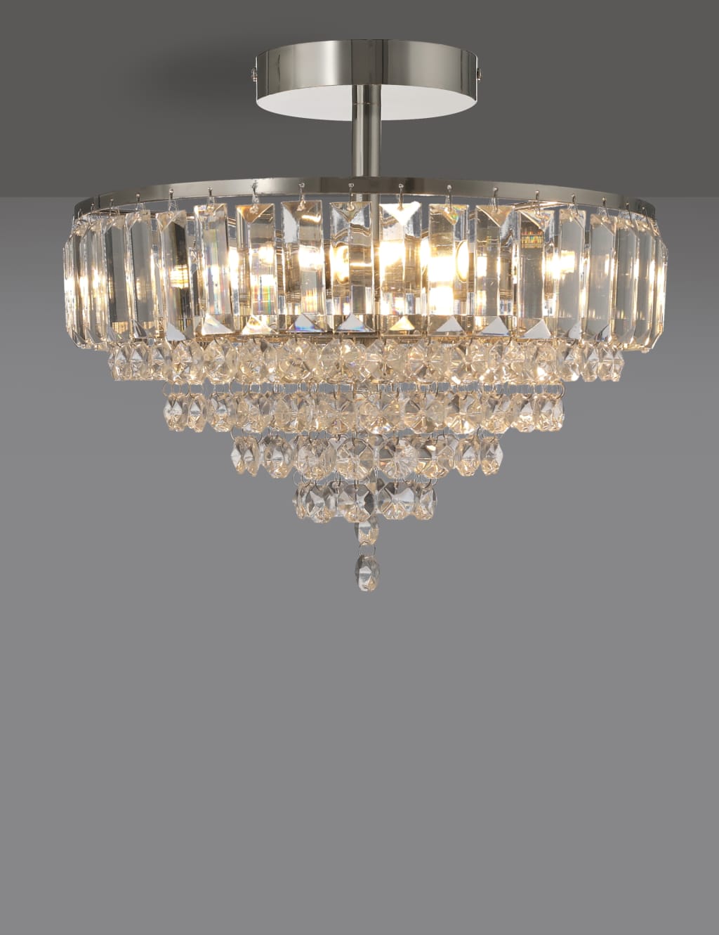 Glass Crystal Flush Ceiling Light 6 of 6