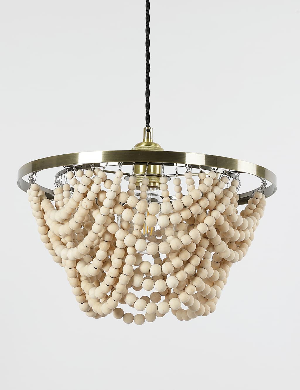 Aurelia Wooden Beaded Easy Fit Lamp Shade 1 of 6