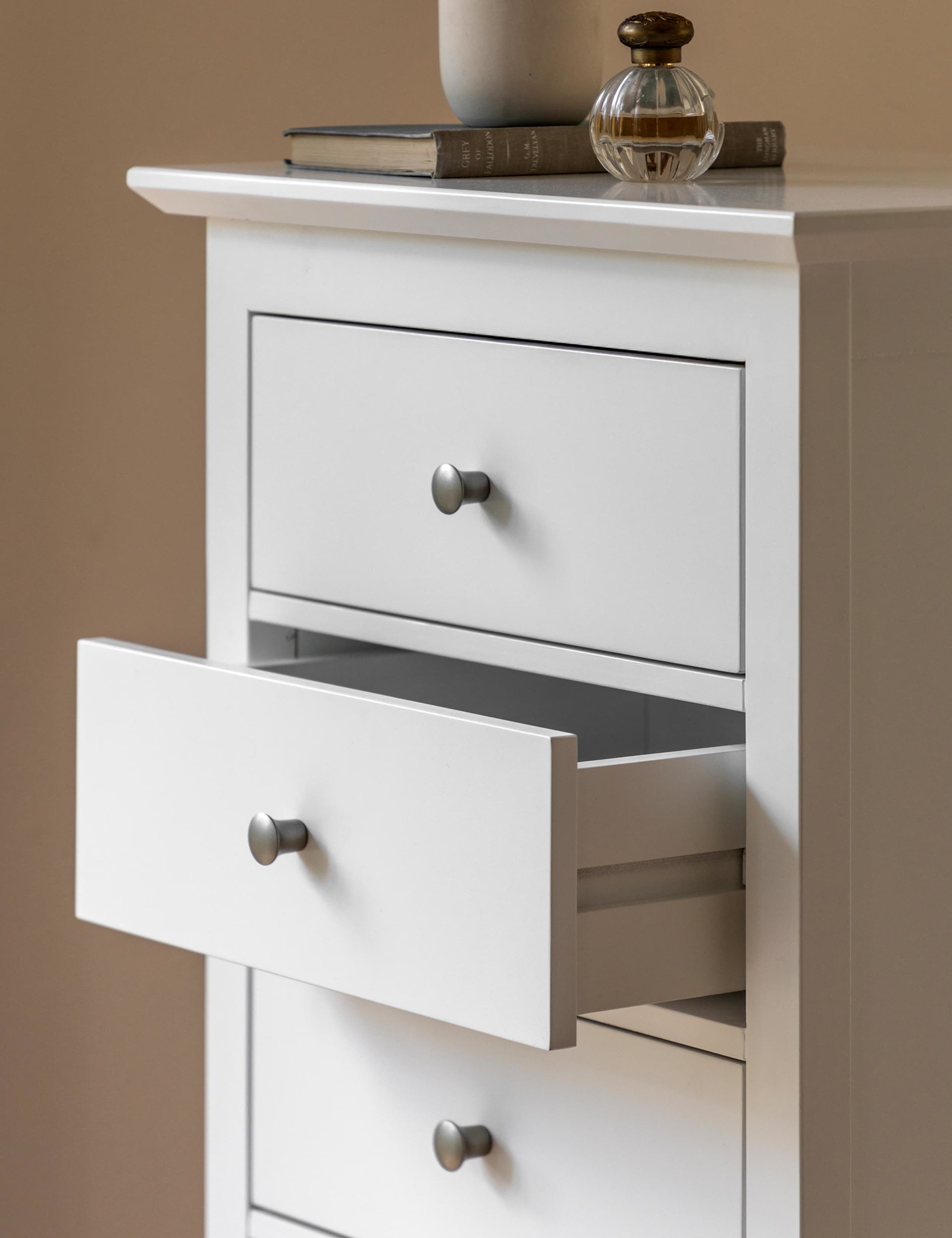 Hastings White Tall 6 Drawer Chest 2 of 8