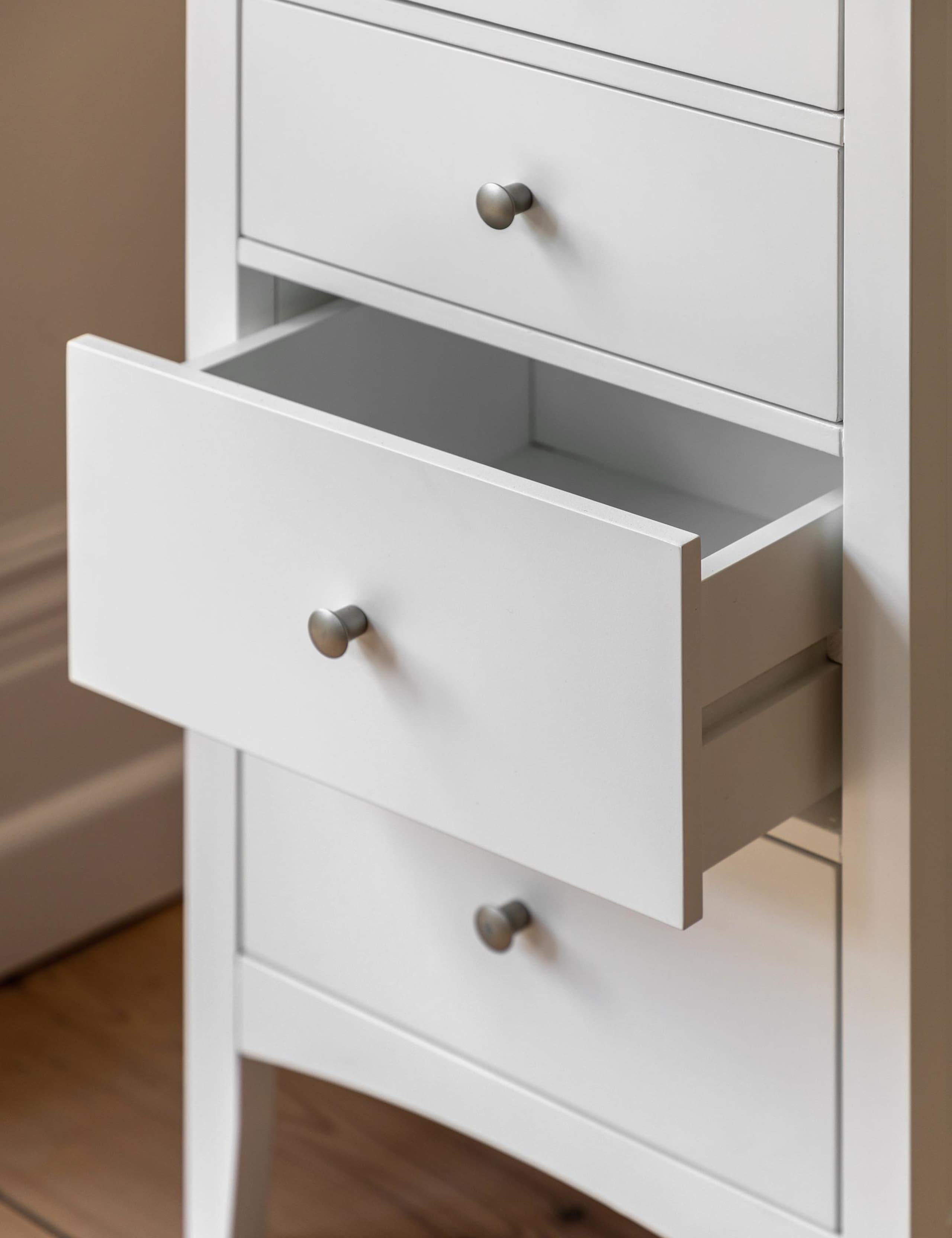 Hastings White Tall 6 Drawer Chest 3 of 8