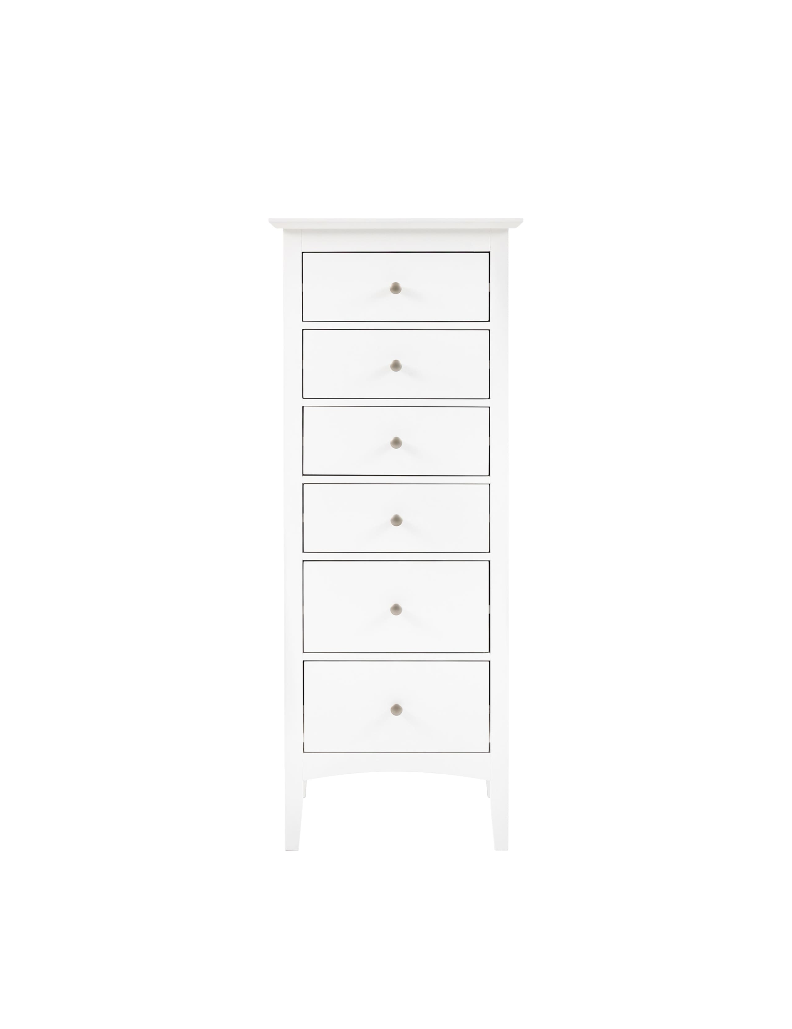 Hastings White Tall 6 Drawer Chest 5 of 8