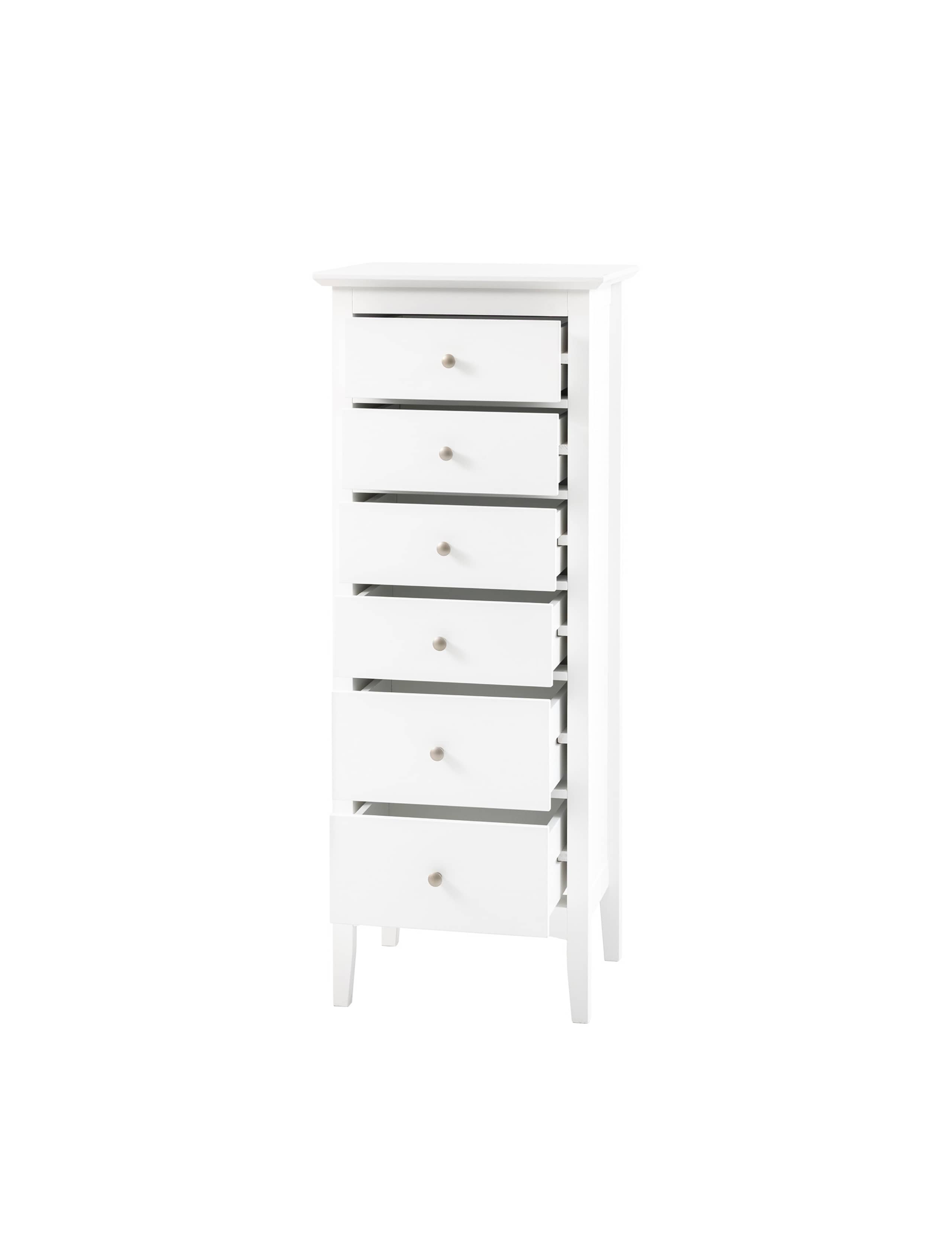 Hastings White Tall 6 Drawer Chest 6 of 8
