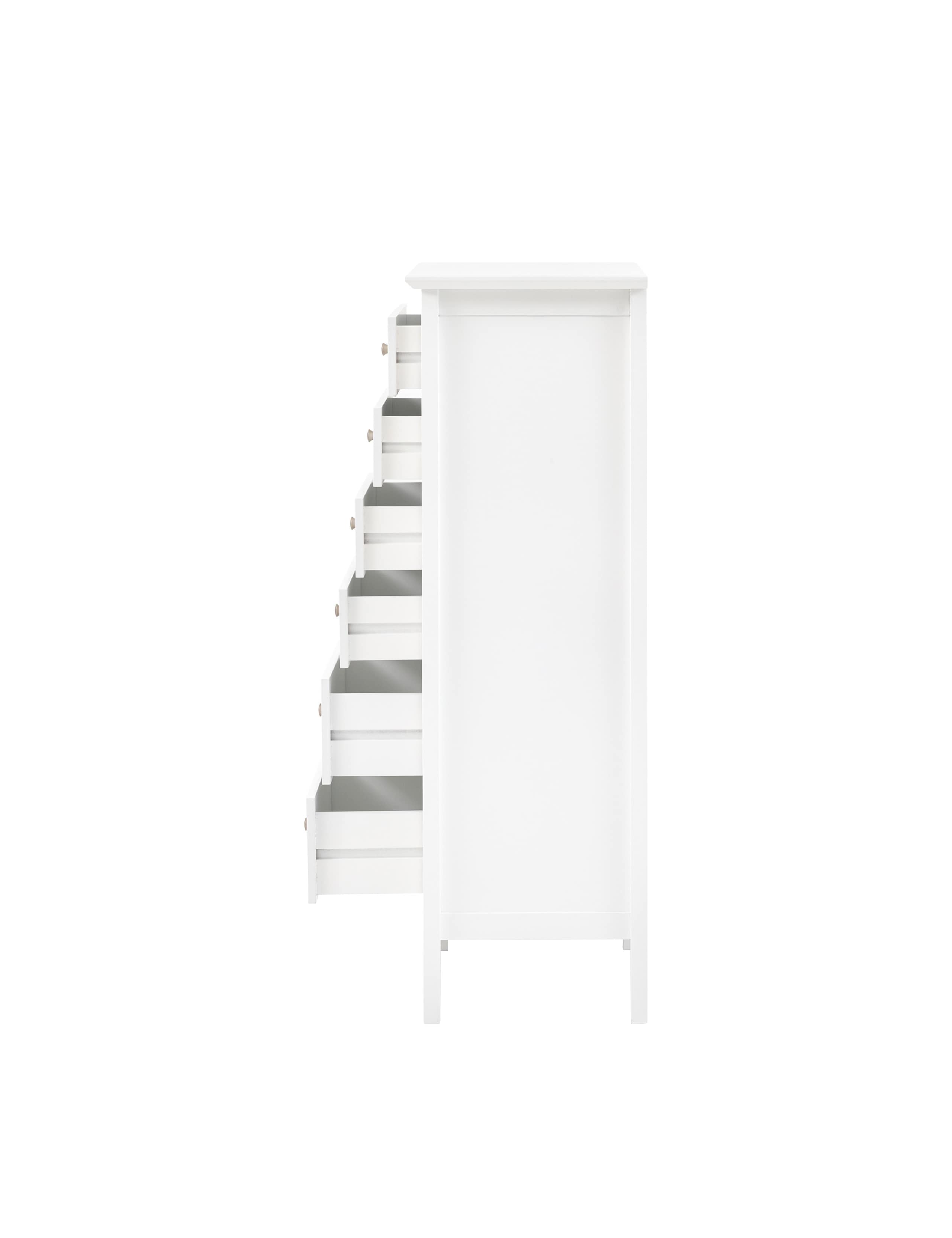 Hastings White Tall 6 Drawer Chest 7 of 8