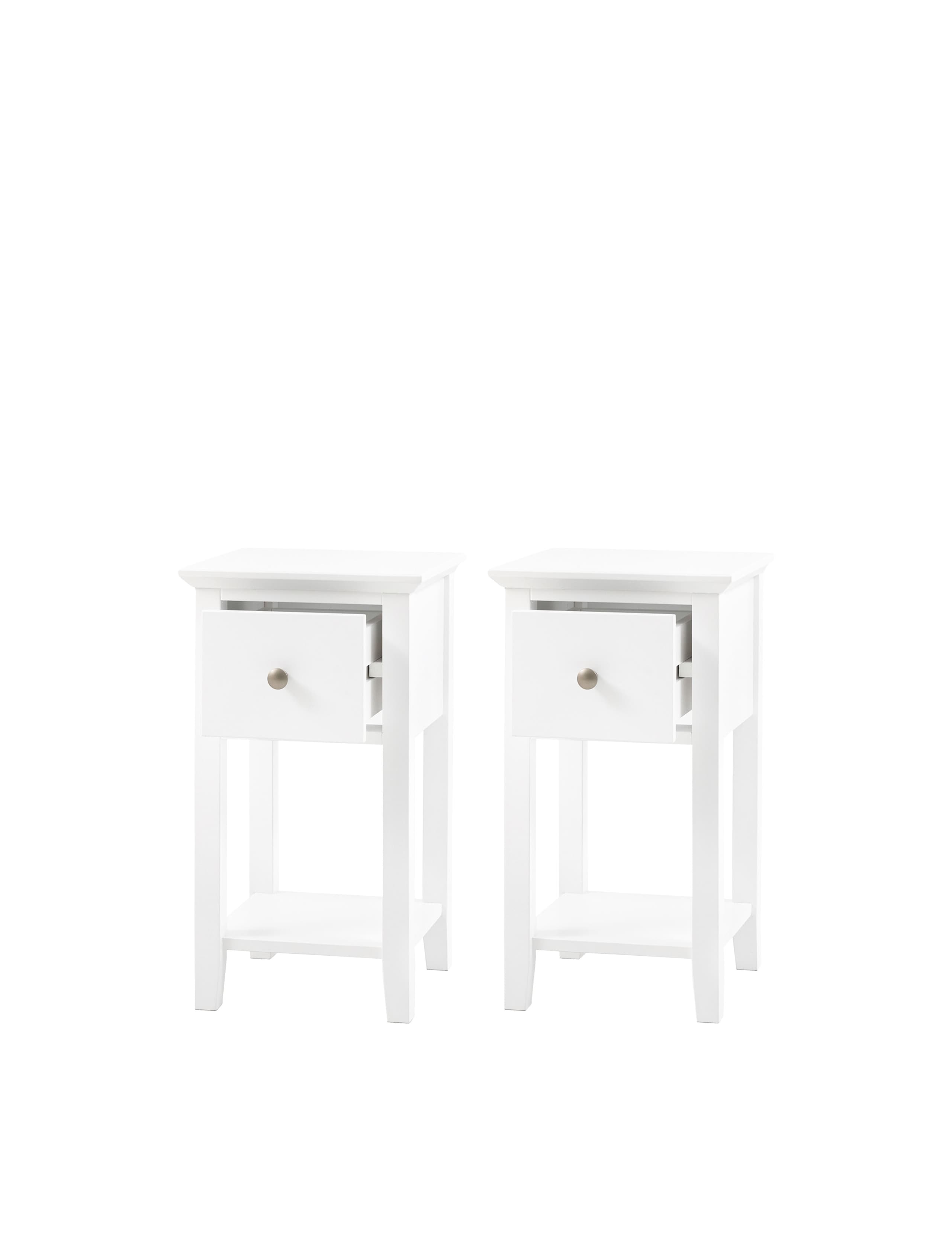 Set of 2 Hastings White Bedside Tables 6 of 8