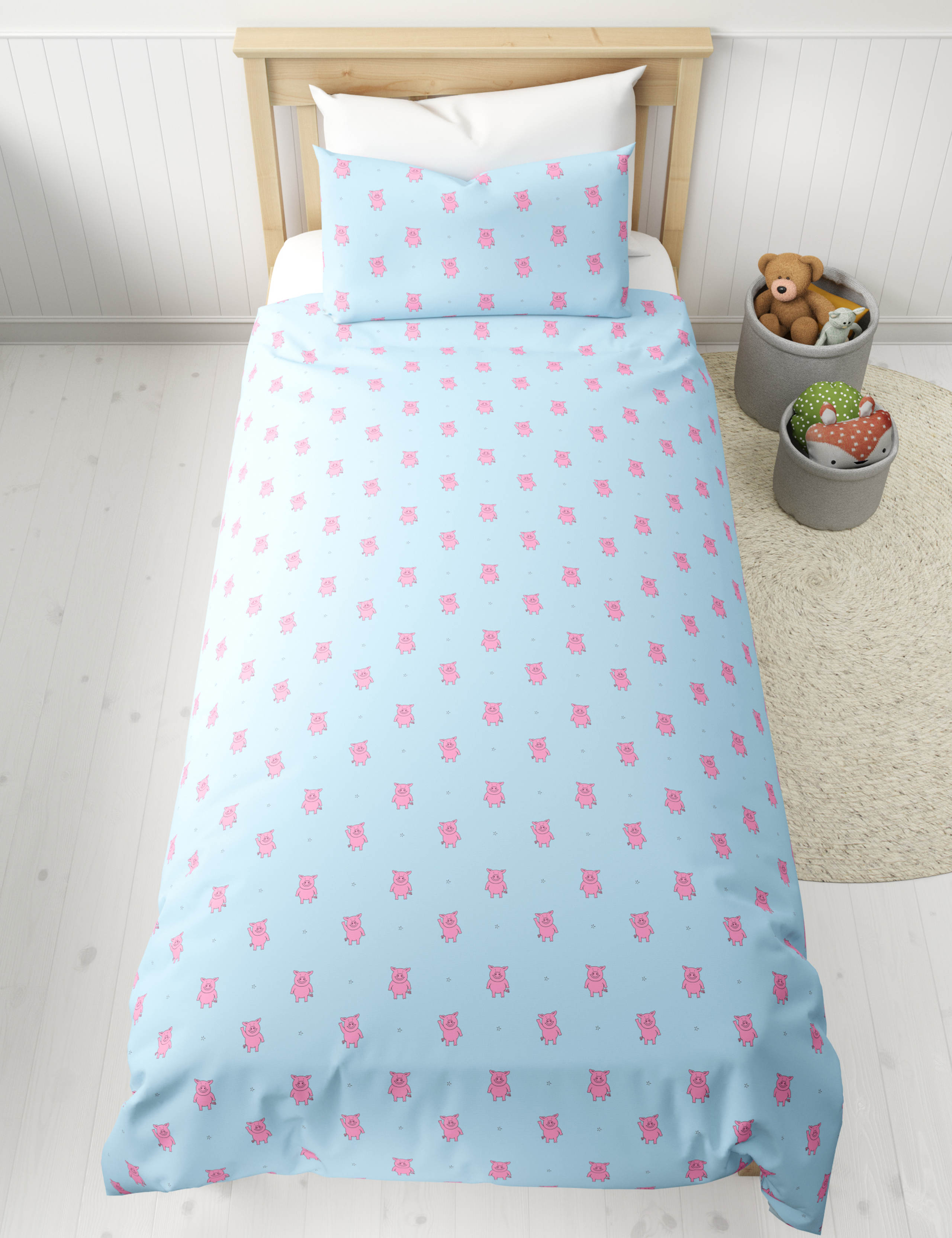Cotton Mix Percy Pig™ Bedding Set 3 of 5