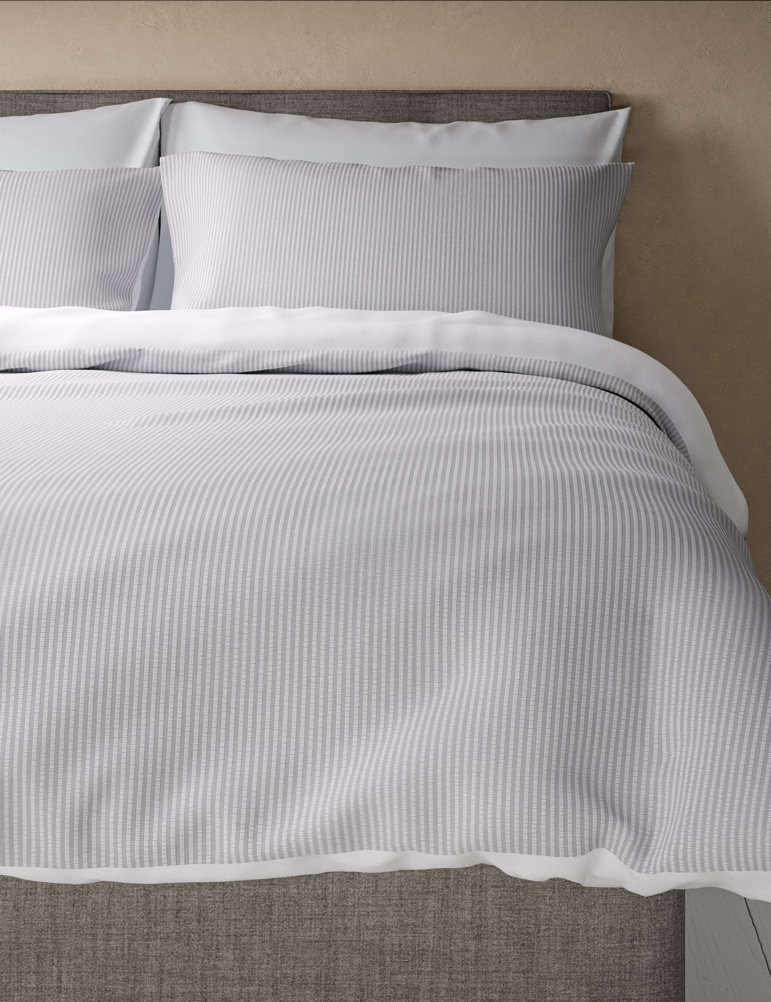 Pure Cotton Striped Seersucker Bedding Set 4 of 5