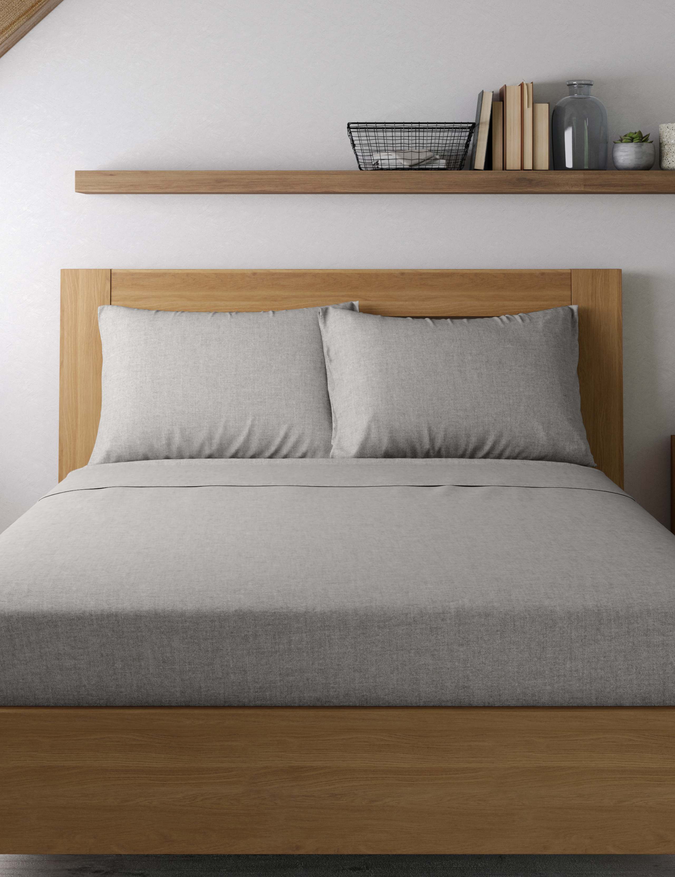 2 Pack Brushed Cotton Pillowcases 1 of 2