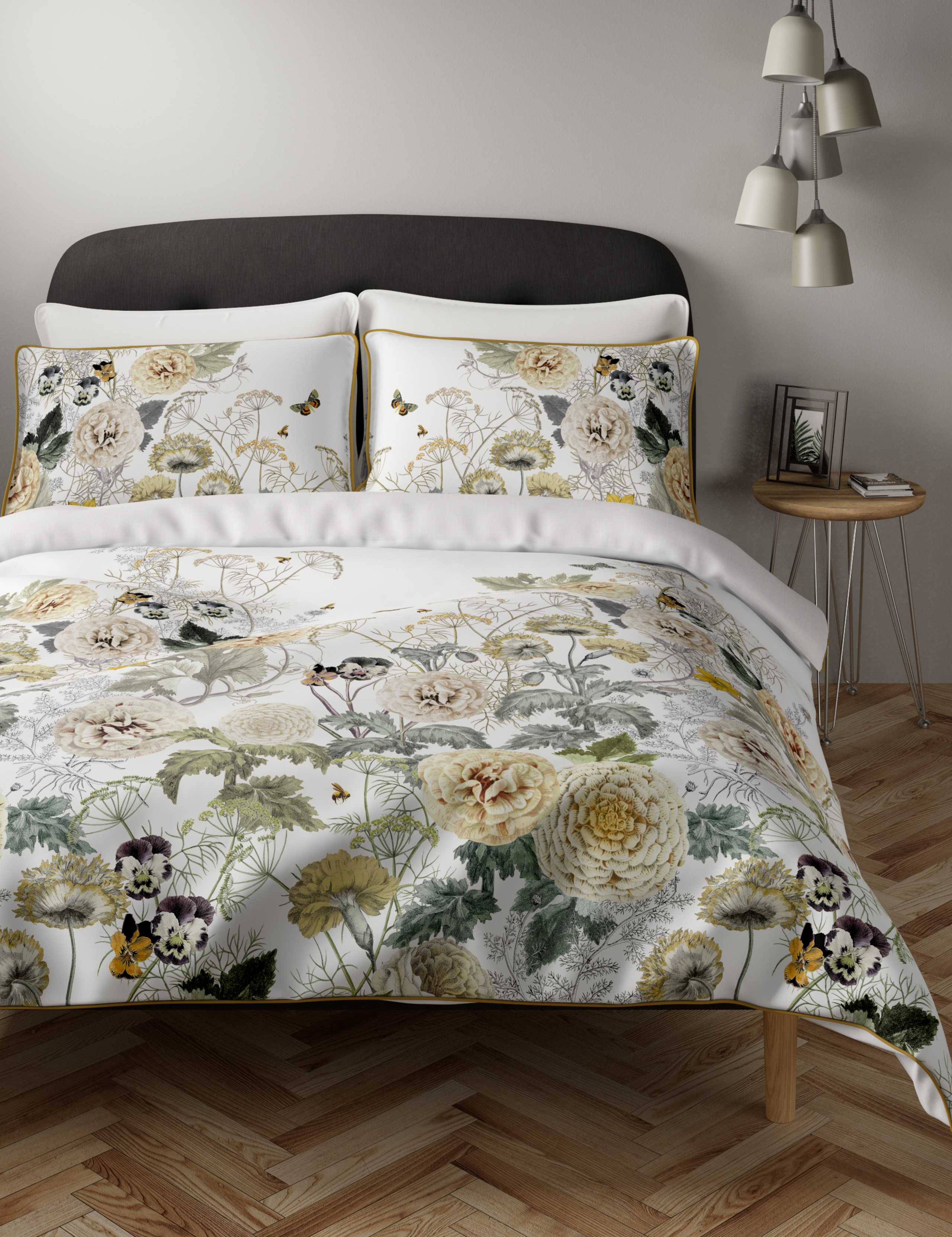 Pure Cotton Floral Piped Edge Bedding Set 1 of 4