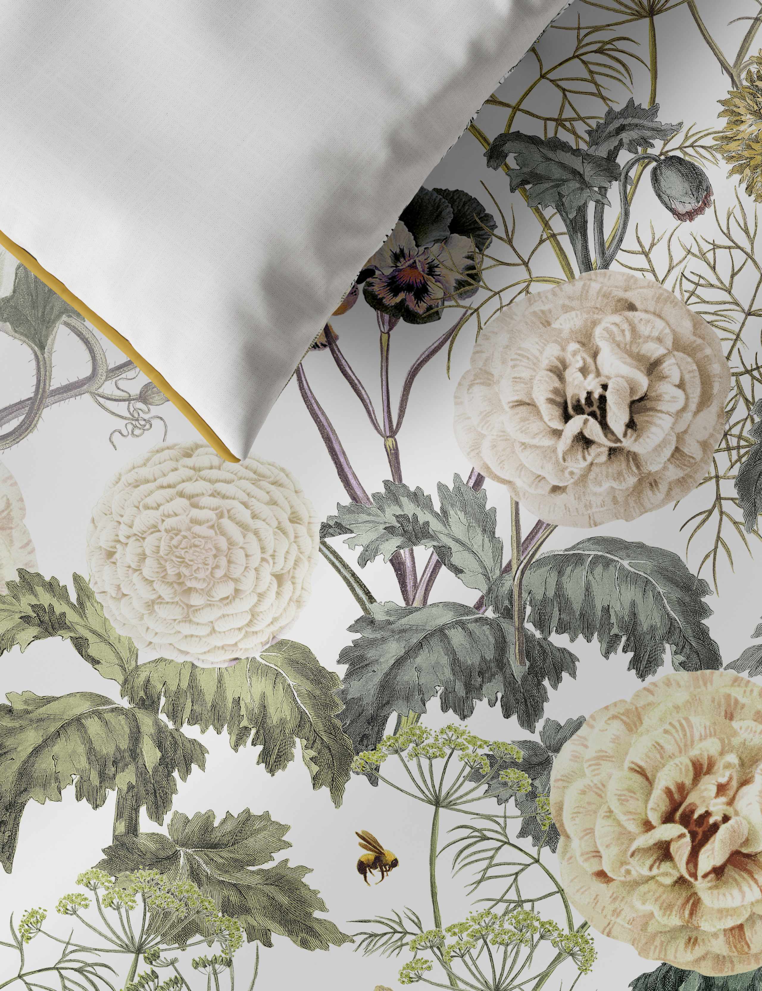 Pure Cotton Floral Piped Edge Bedding Set 2 of 4