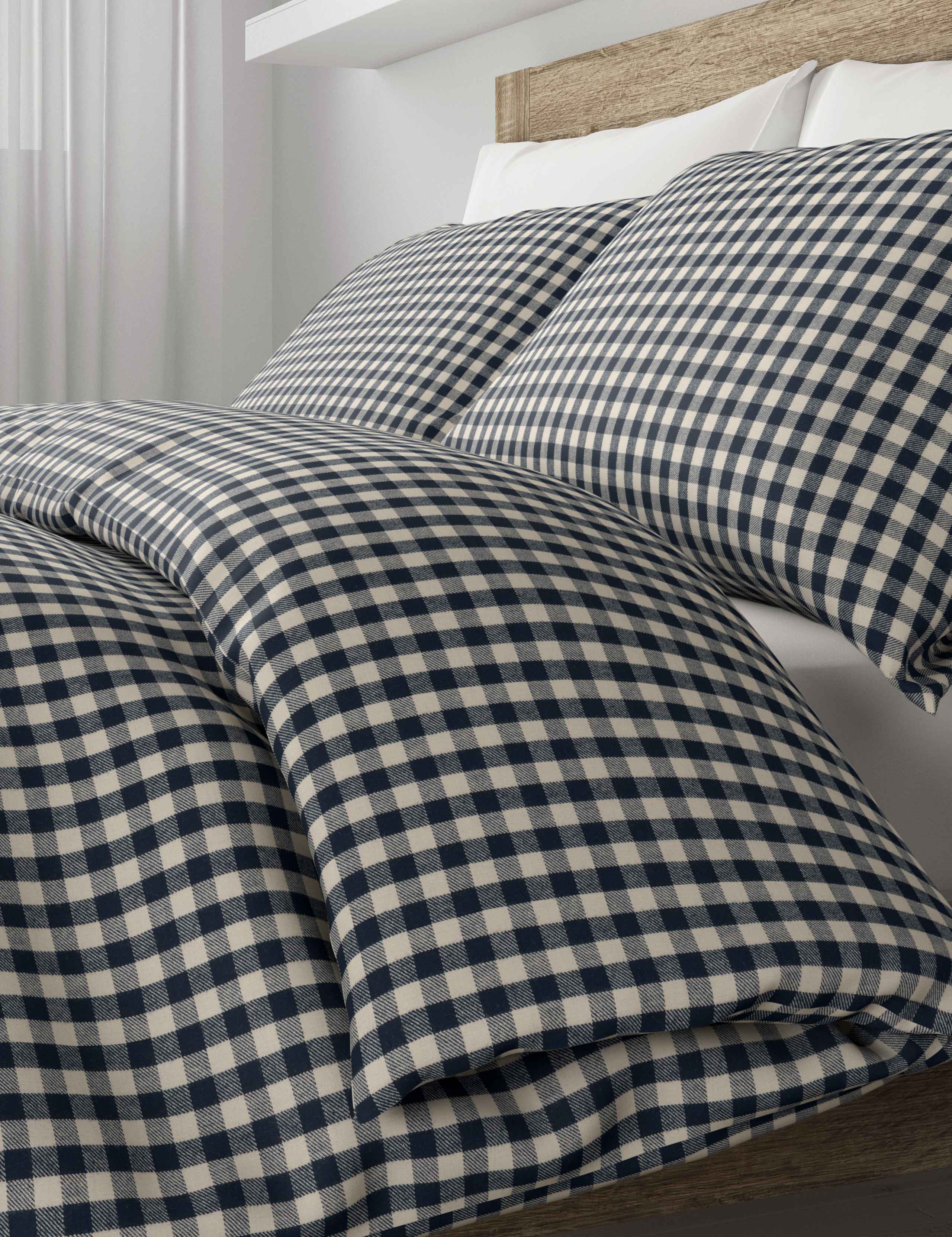 Brushed Cotton Gingham Bedding Set 3 of 4