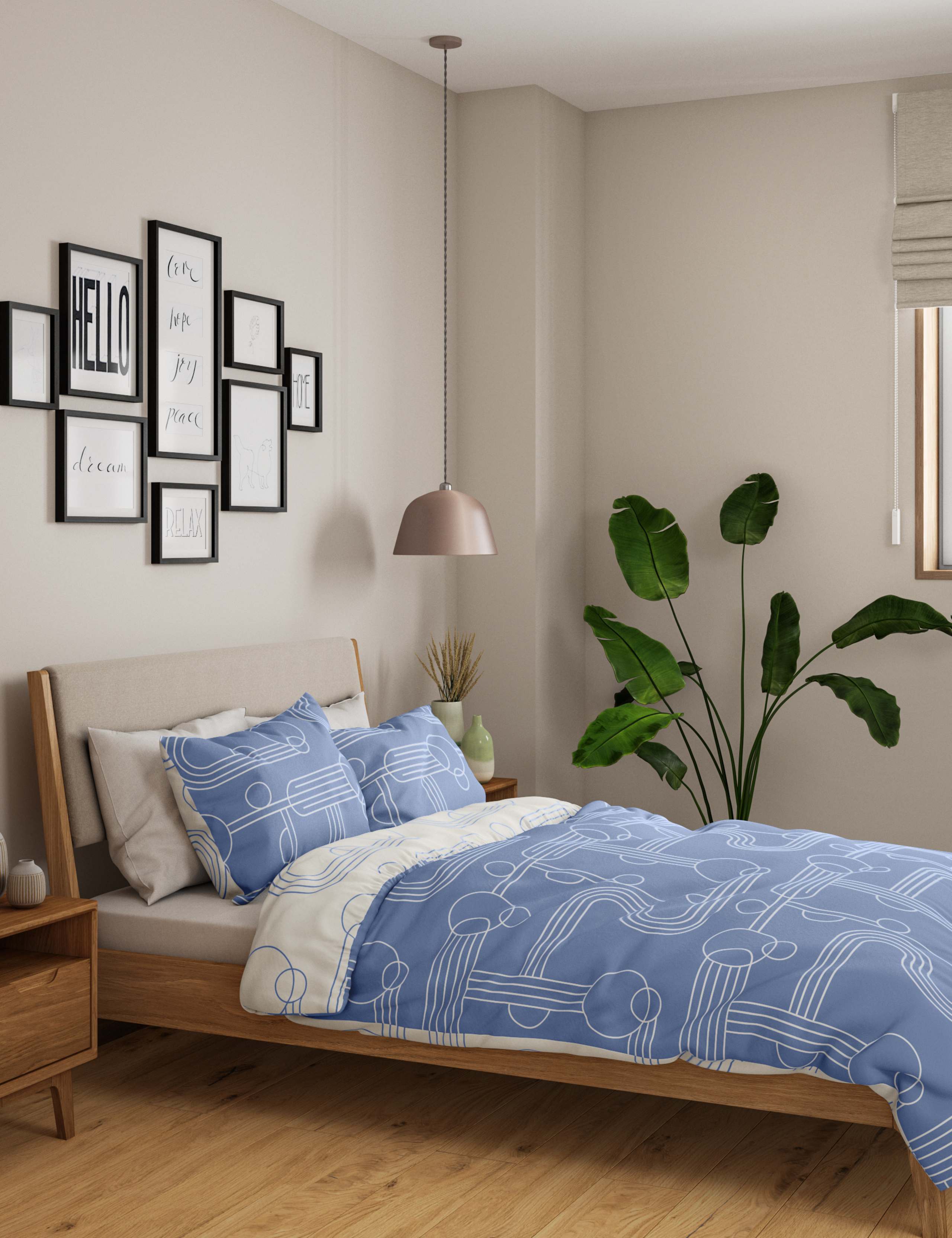 Cotton Mix Geometric Bedding Set 1 of 5