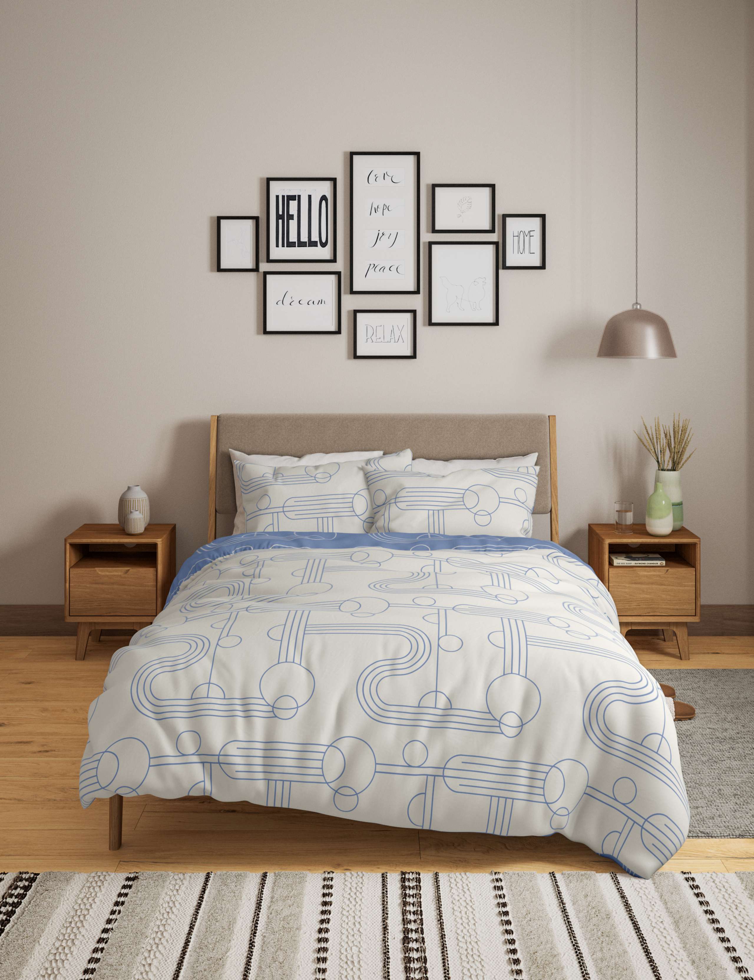 Cotton Mix Geometric Bedding Set 5 of 5