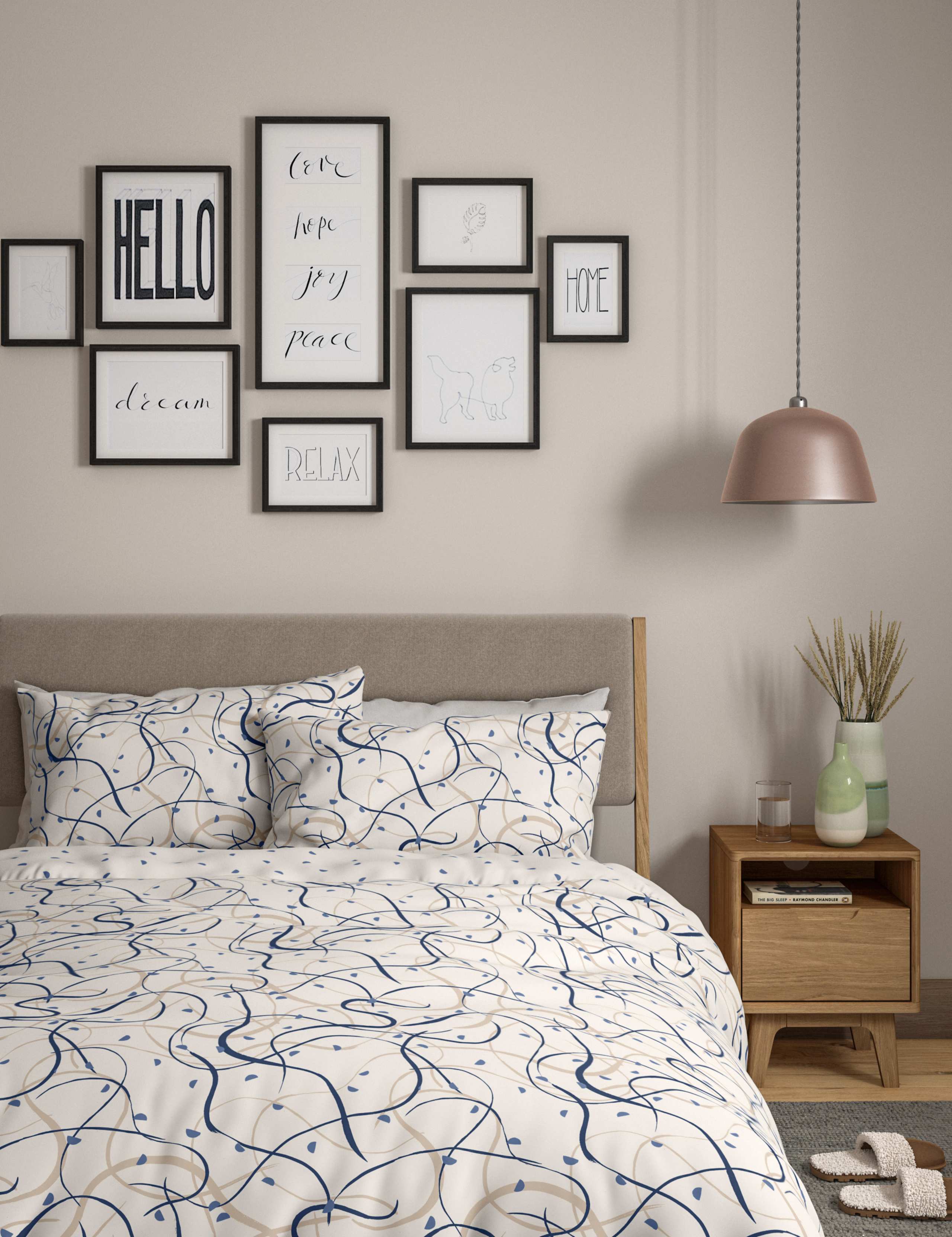Pure Cotton Drawn Lines Bedding Set 1 of 5