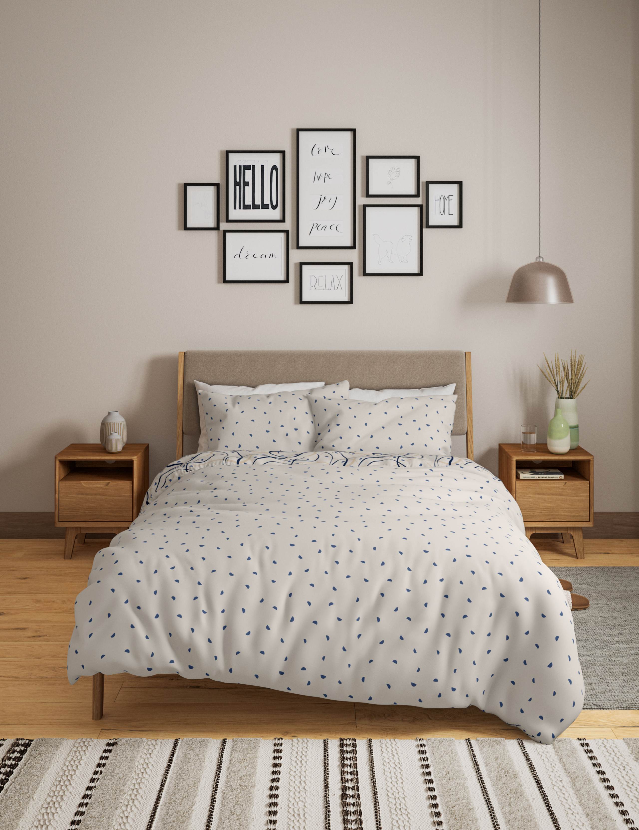 Pure Cotton Drawn Lines Bedding Set 5 of 5