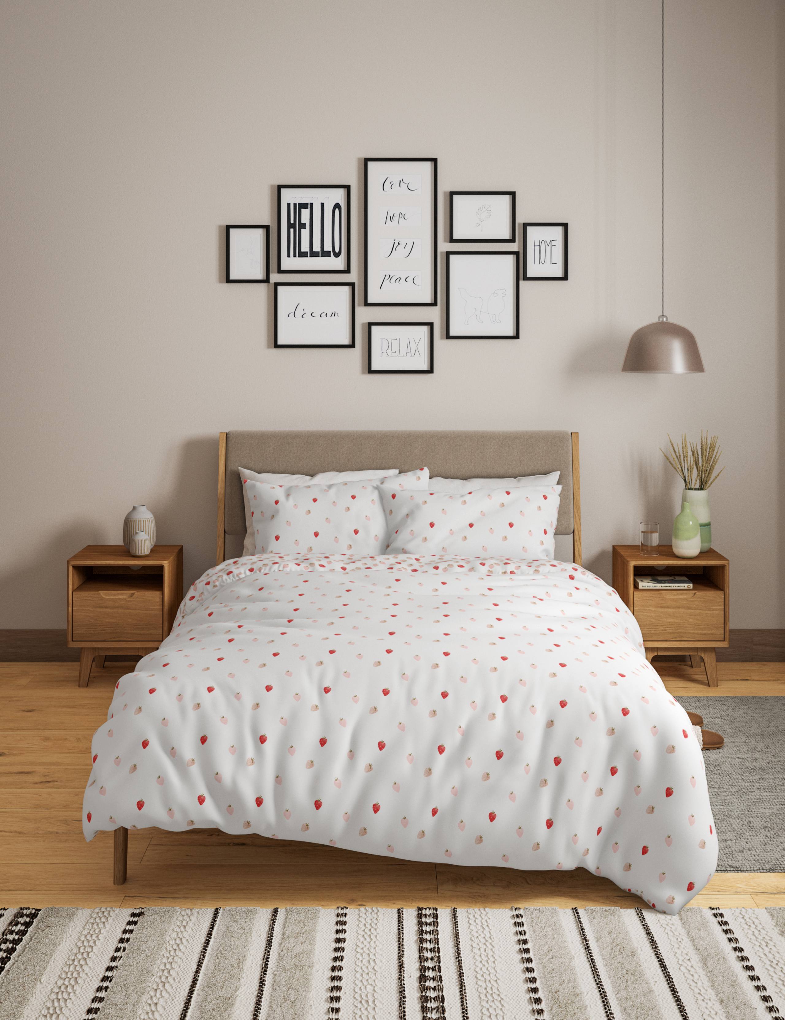 Pure Cotton Strawberry Bedding Set 5 of 5