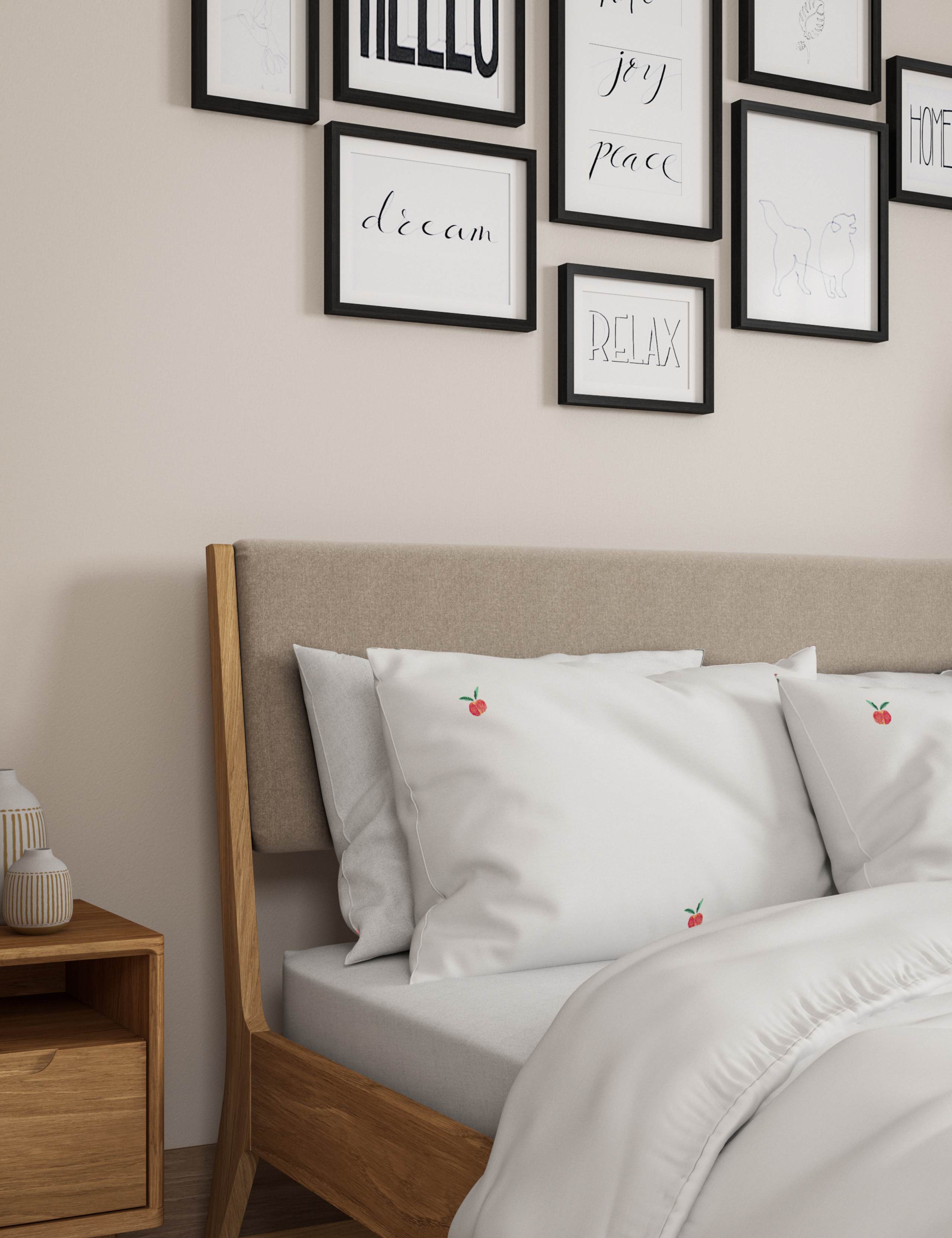 Pure Cotton Apple Embroidered Bedding Set 3 of 4