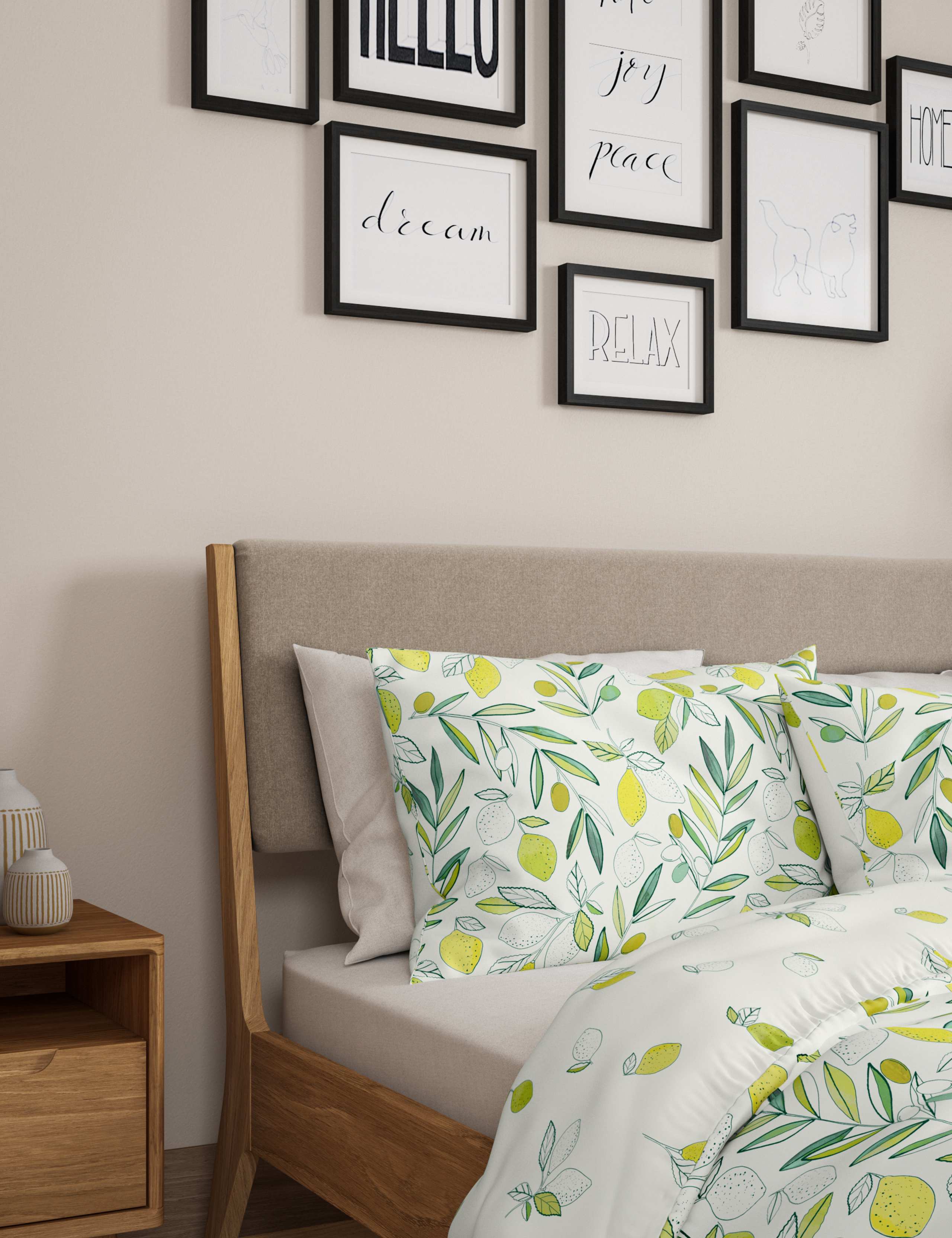 Pure Cotton Lemon Bedding Set 2 of 3