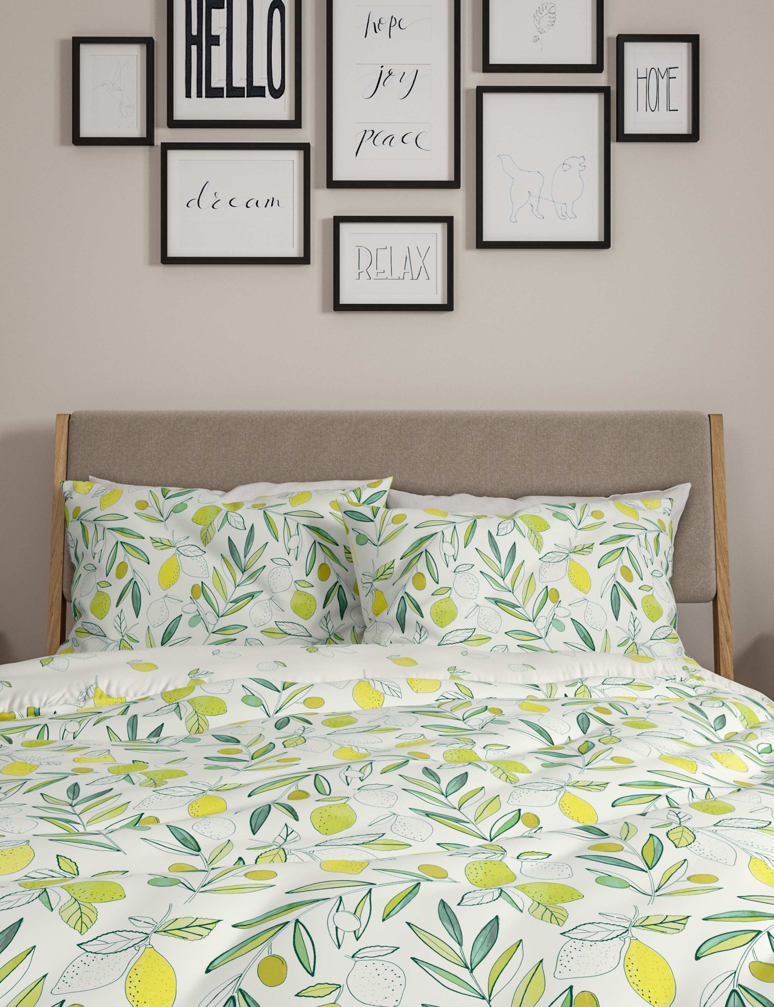 Pure Cotton Lemon Bedding Set 3 of 3