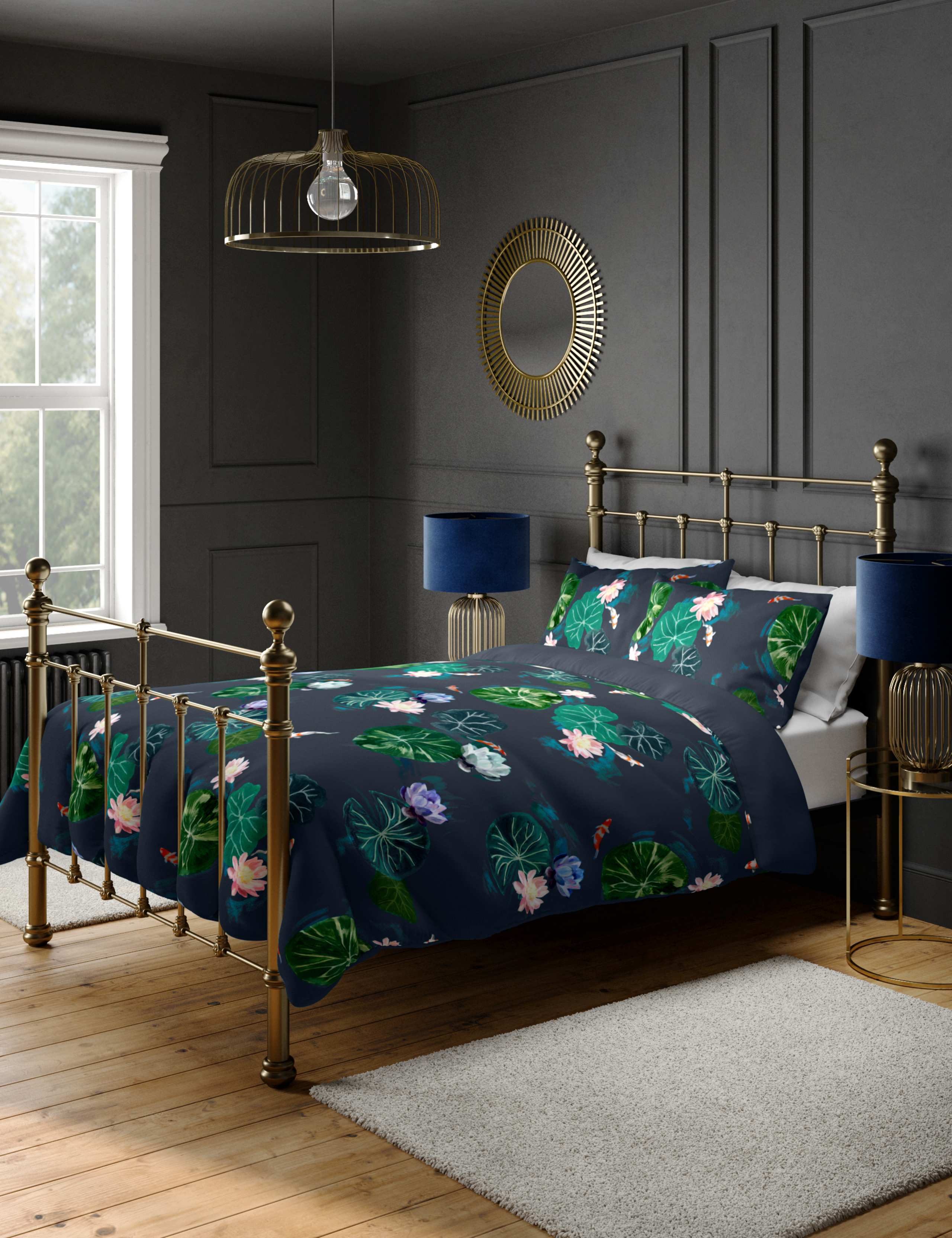 Pure Cotton Waterlily Bedding Set 4 of 5