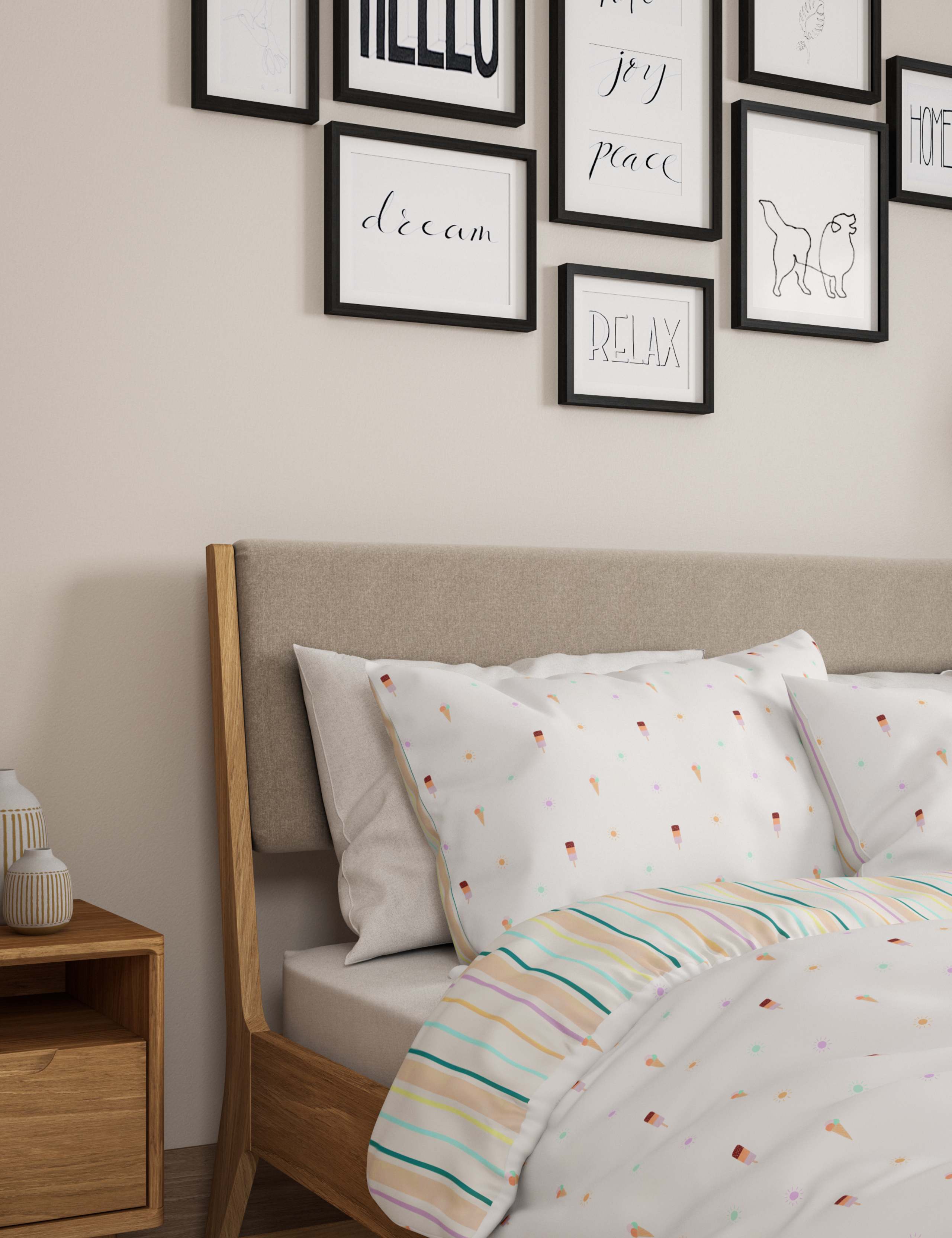 Cotton Mix Ice Cream Bedding Set 3 of 5