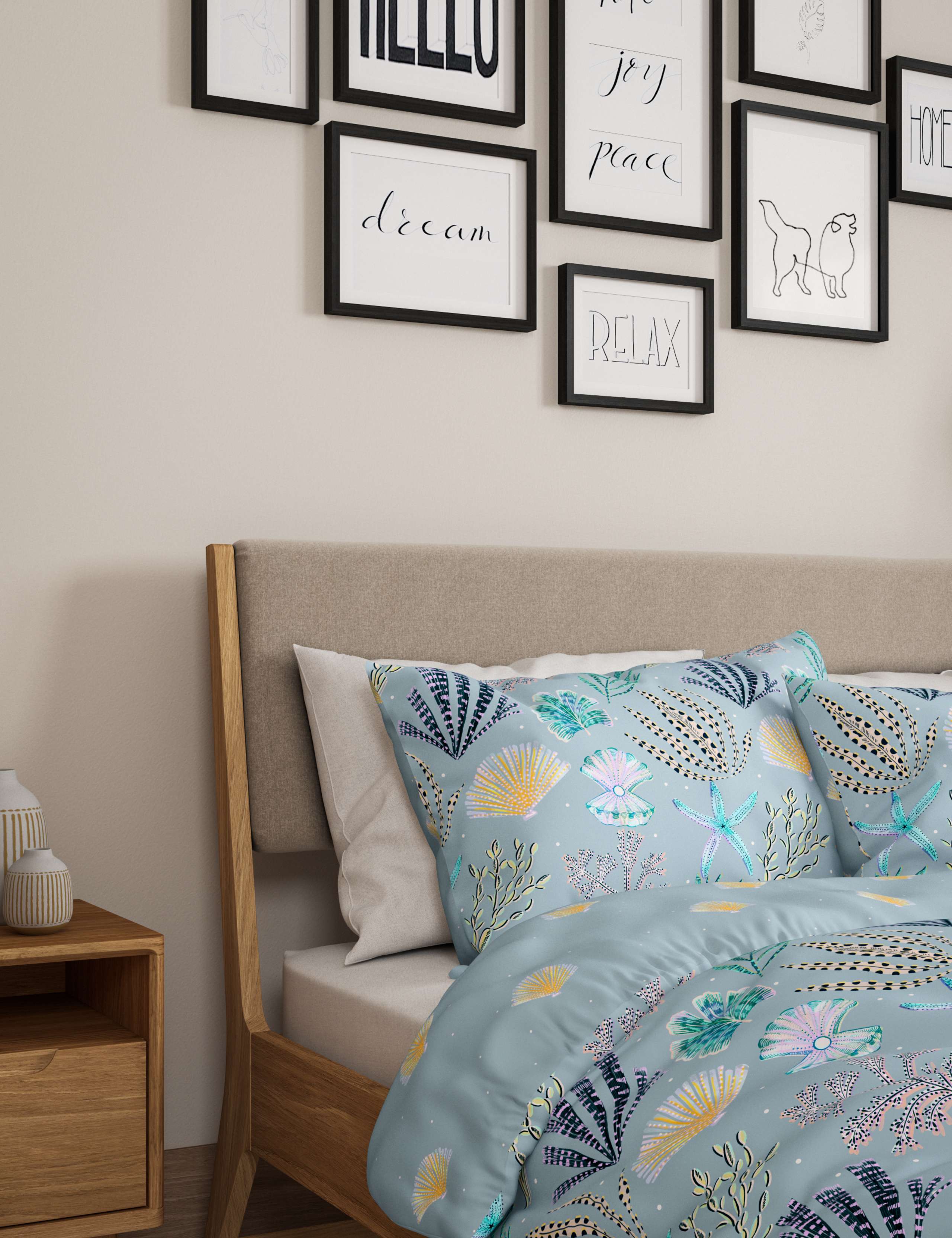 Cotton Rich Coral Bedding Set 3 of 4