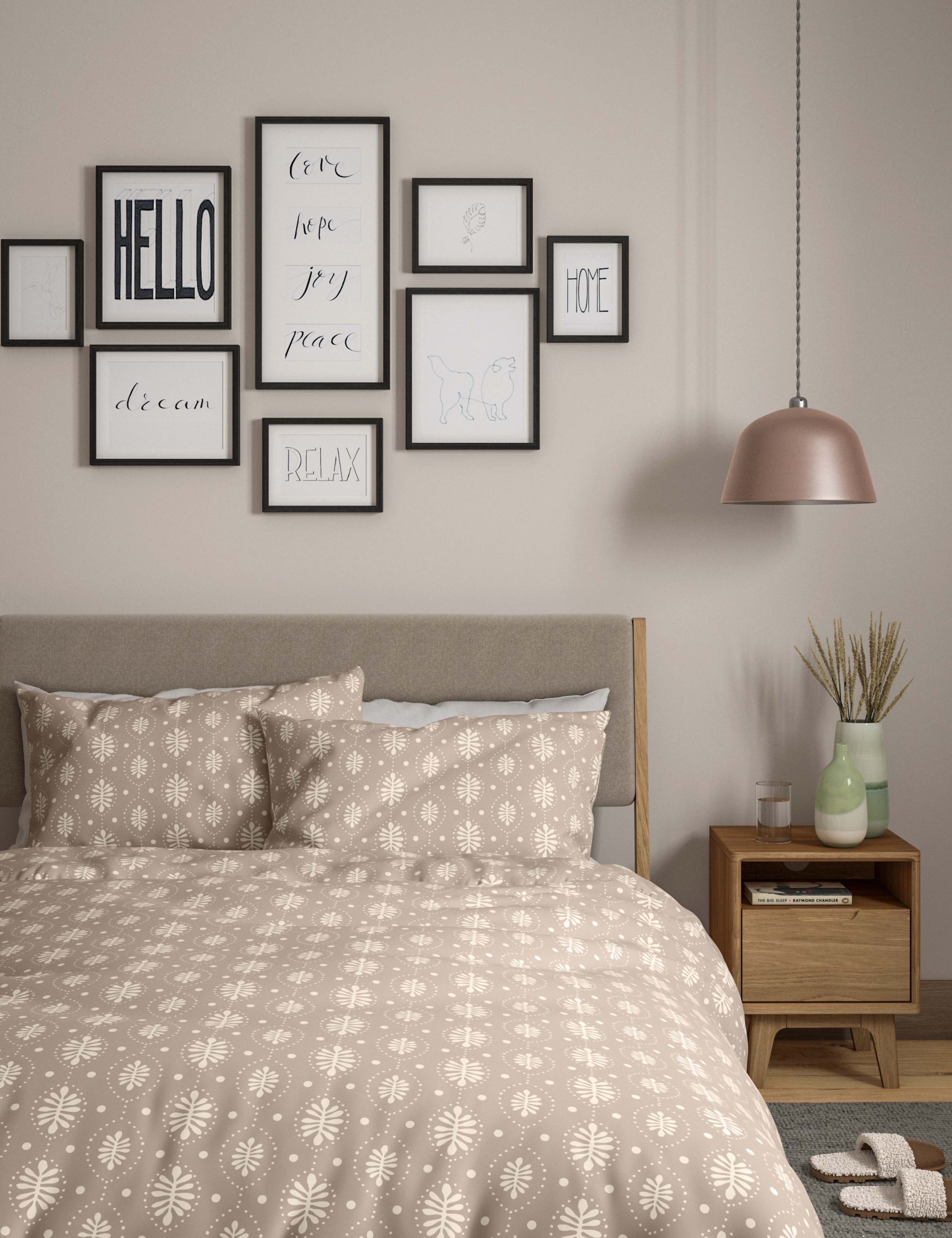 Cotton Mix Leaf Geometric Bedding Set 1 of 5
