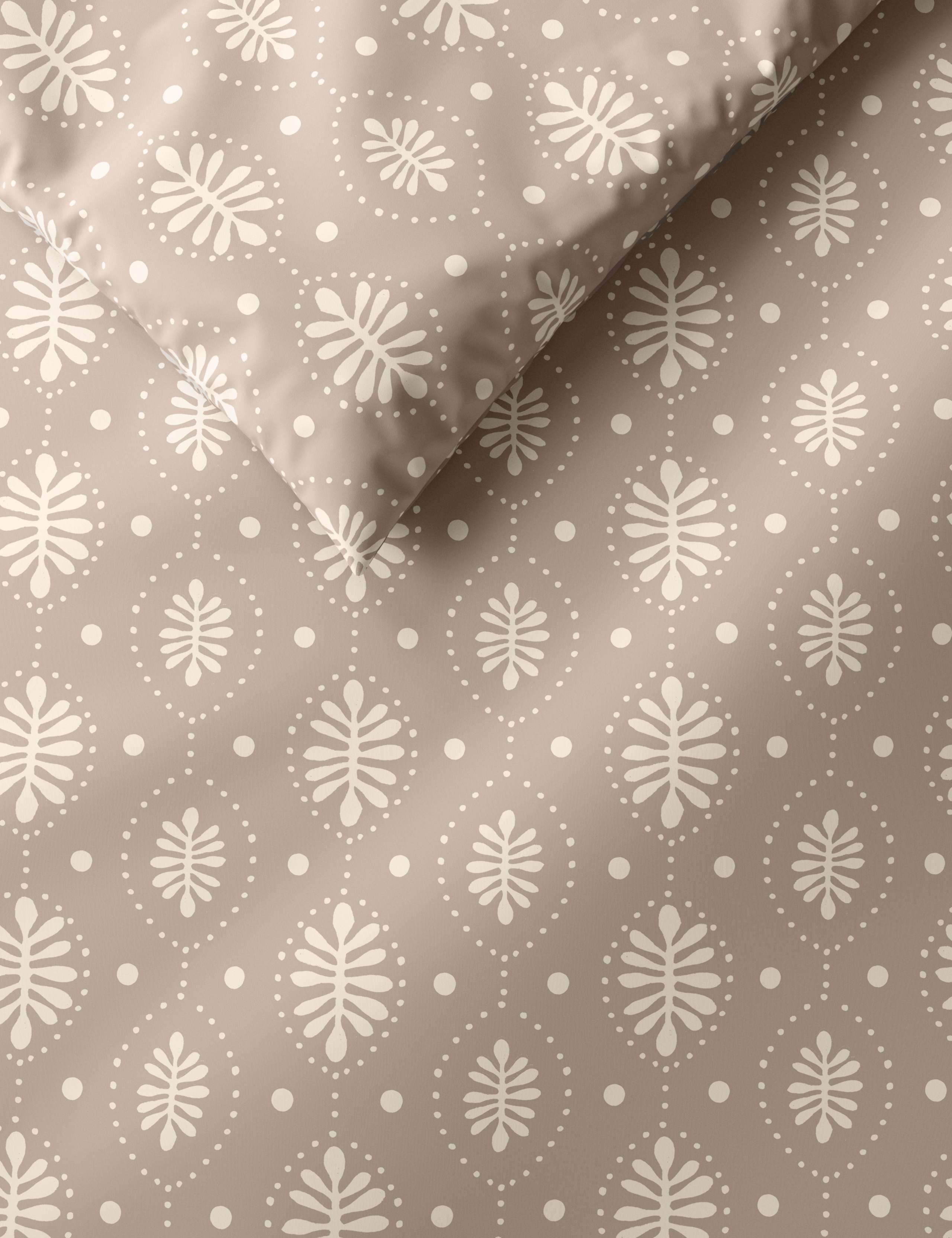 Cotton Mix Leaf Geometric Bedding Set 2 of 5