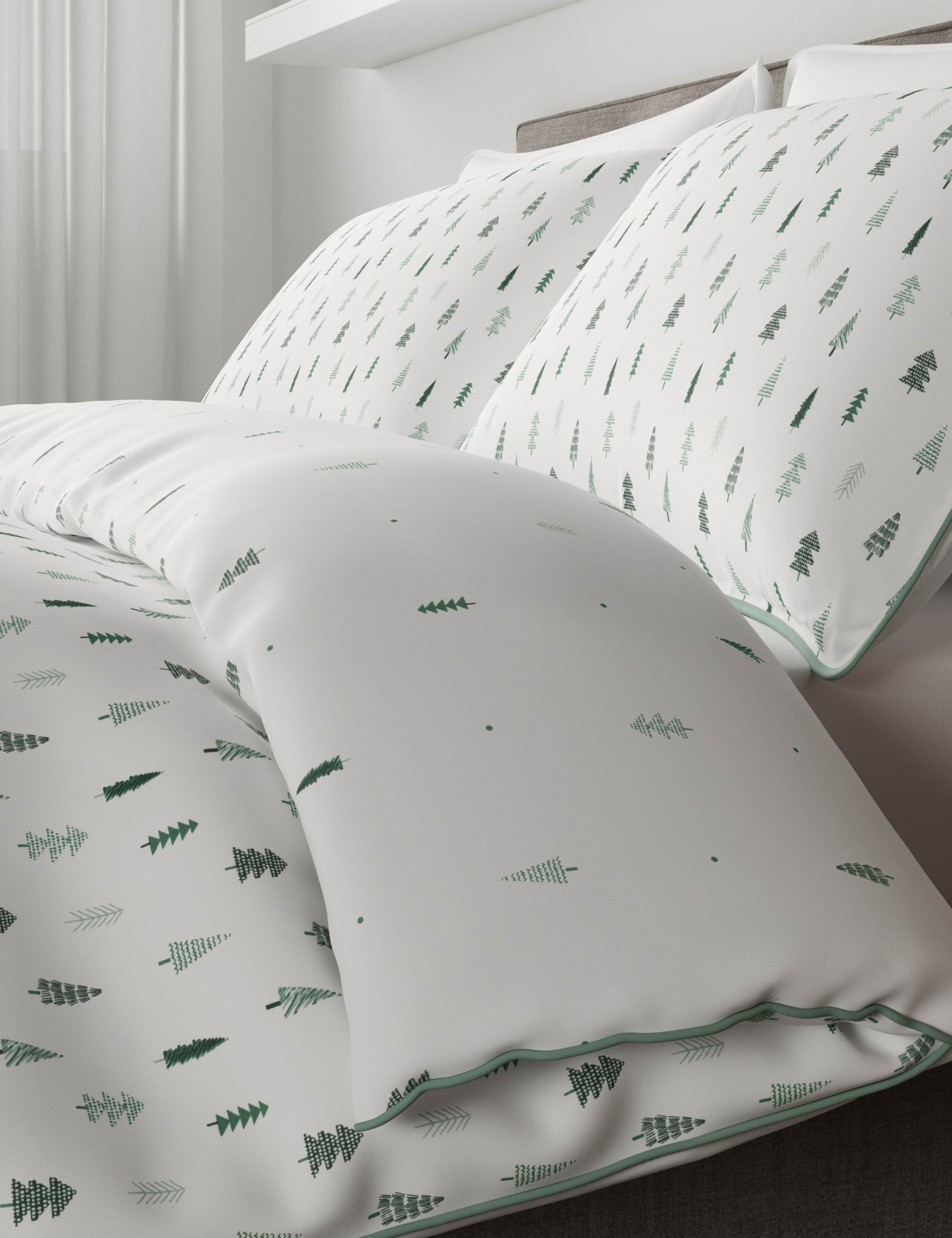 Trees Repeat Brushed Bedding Set 3 of 4
