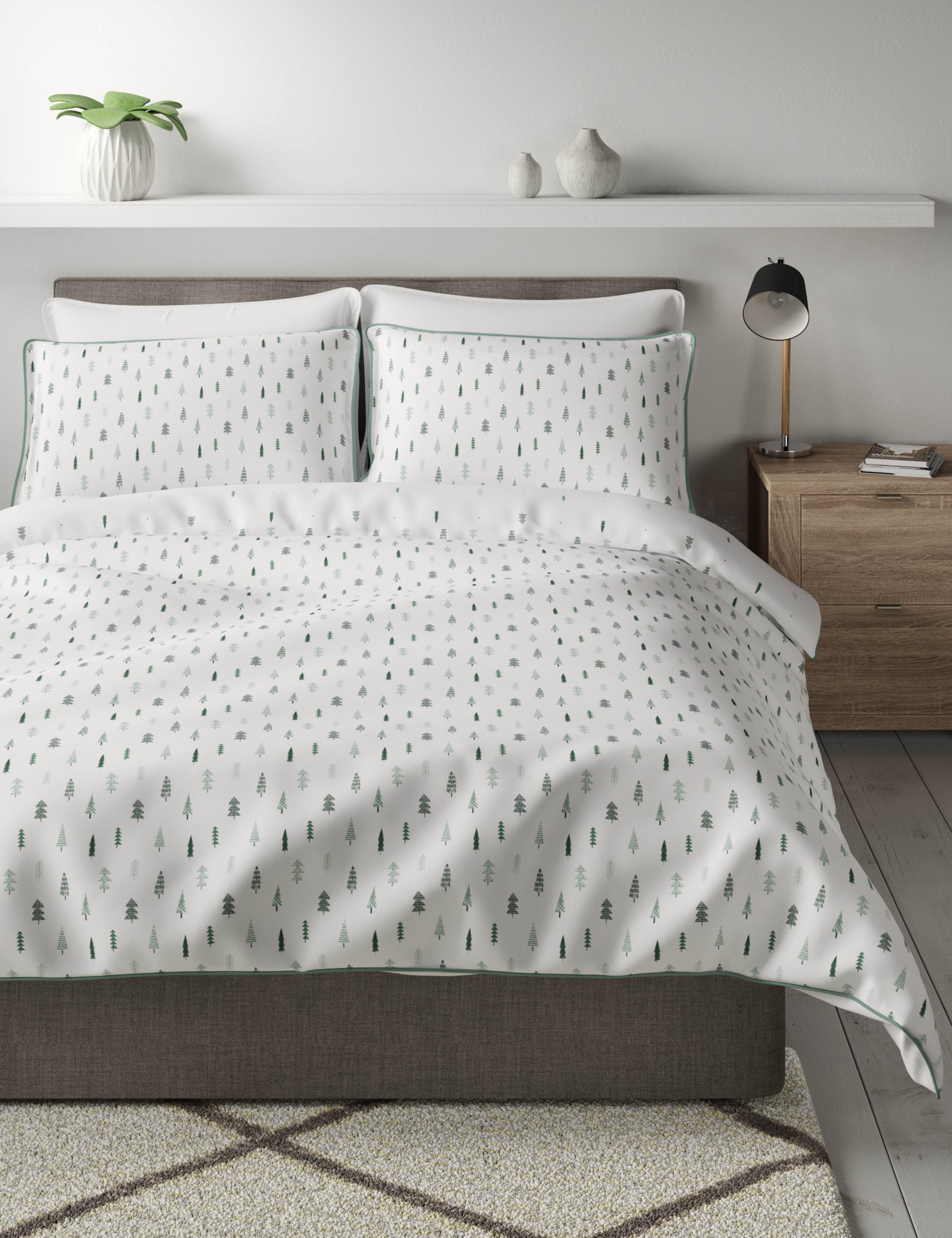 Trees Repeat Brushed Bedding Set 4 of 4