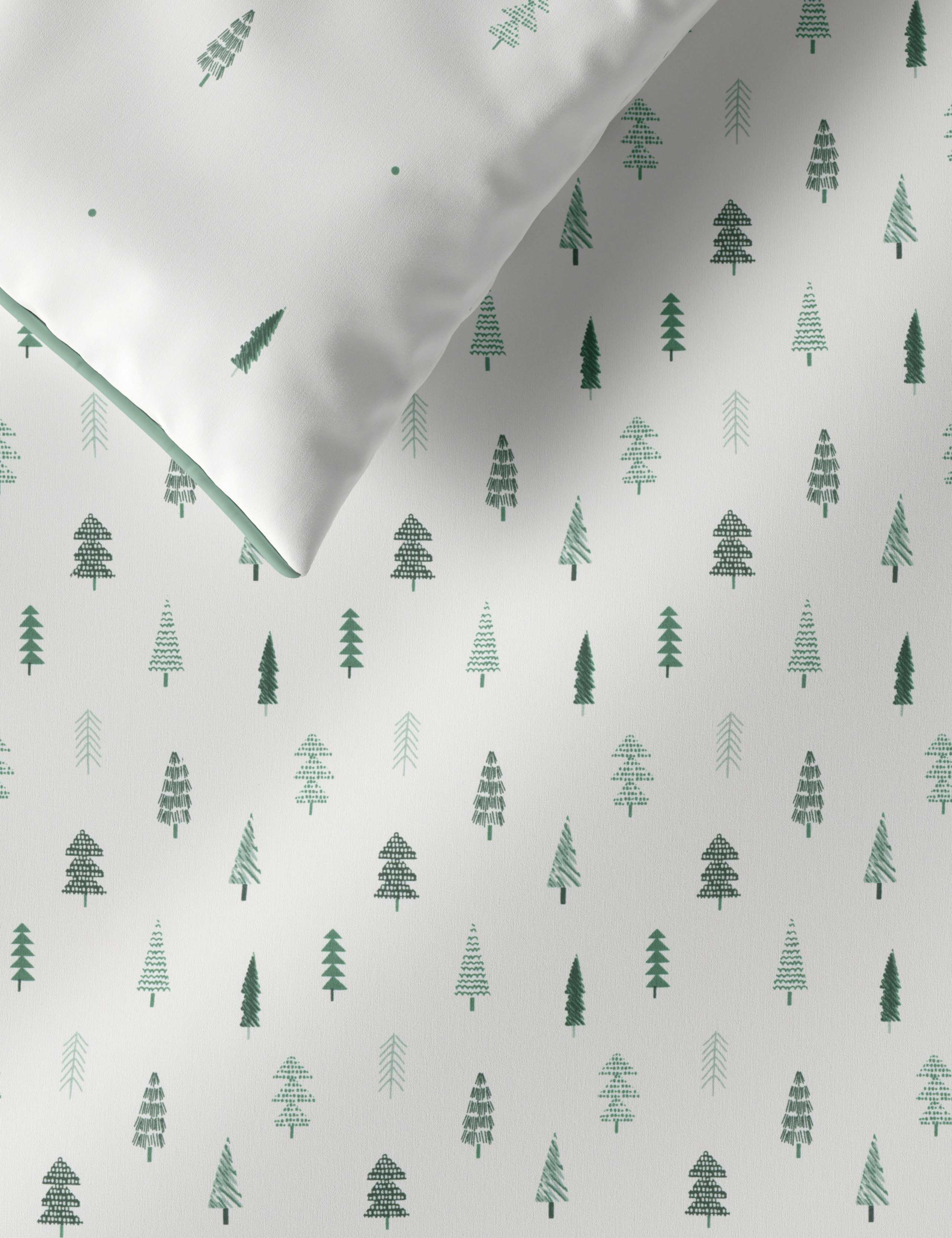 Trees Repeat Brushed Bedding Set 2 of 4