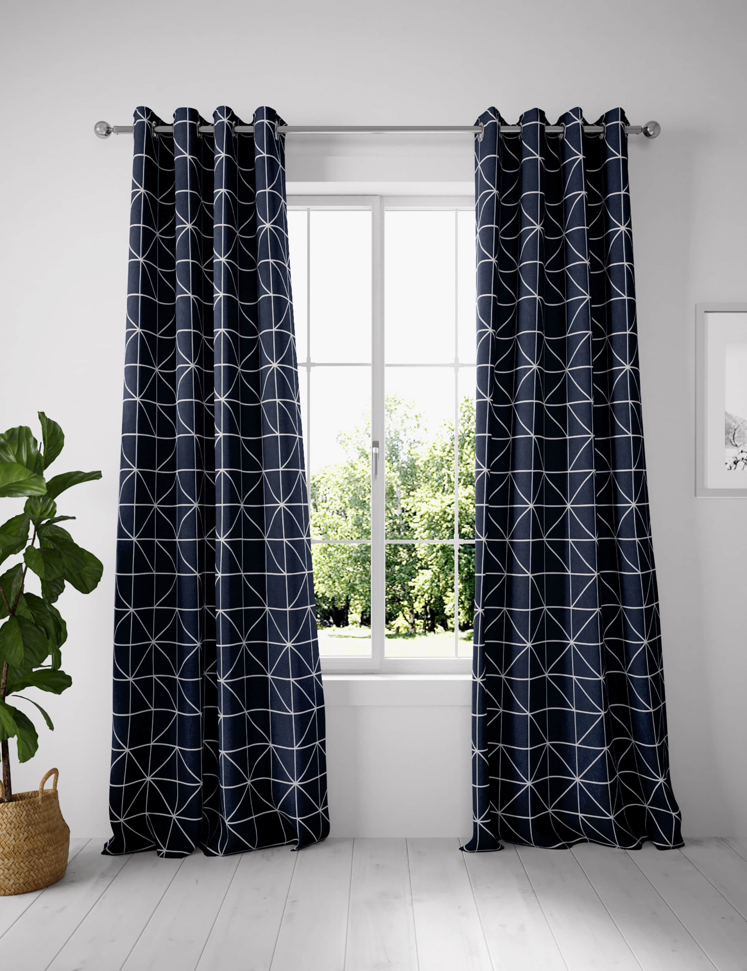 Linear Eyelet Jacquard Curtains 1 of 3