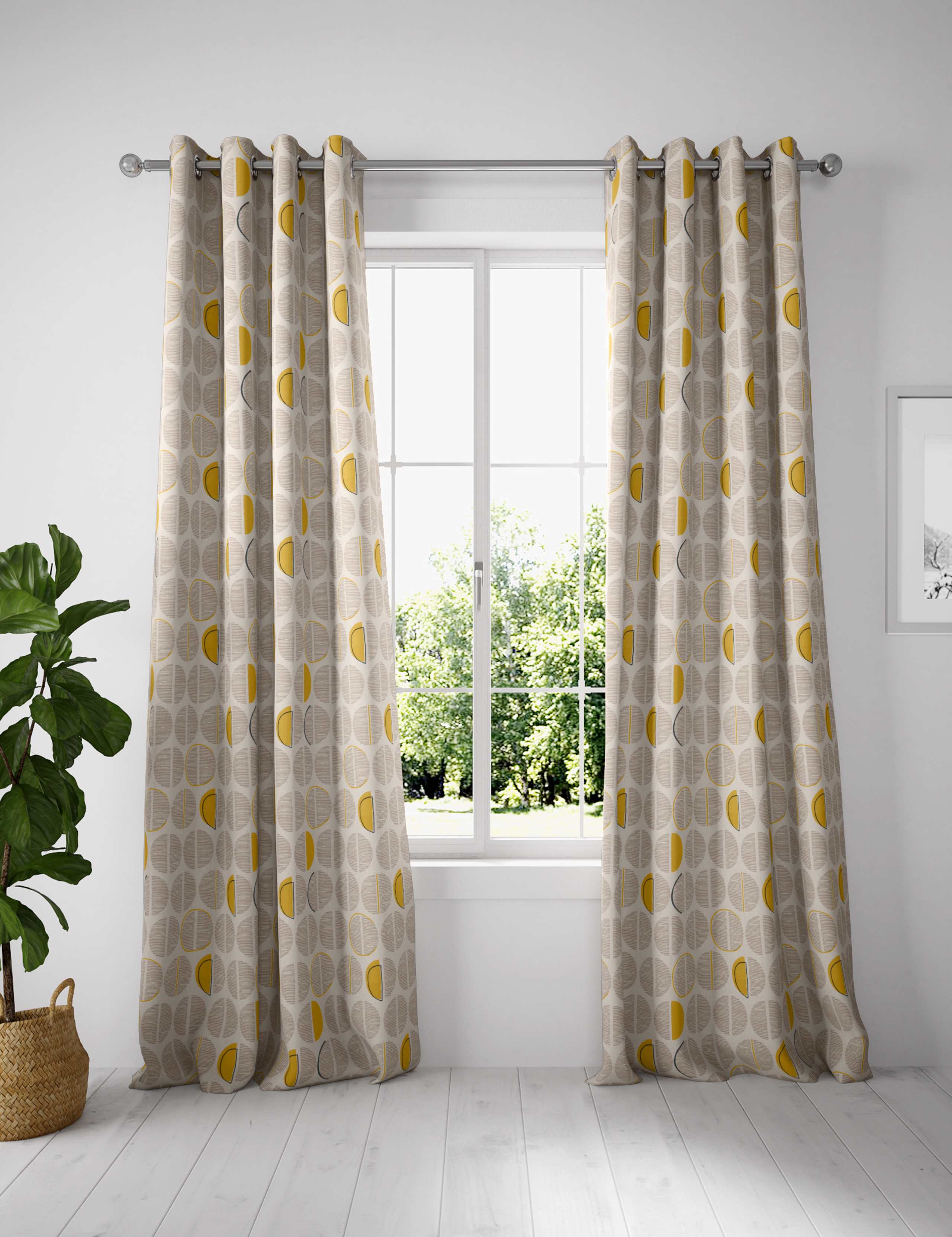 Cotton Blend Layla Circles Eyelet Curtains 1 of 3